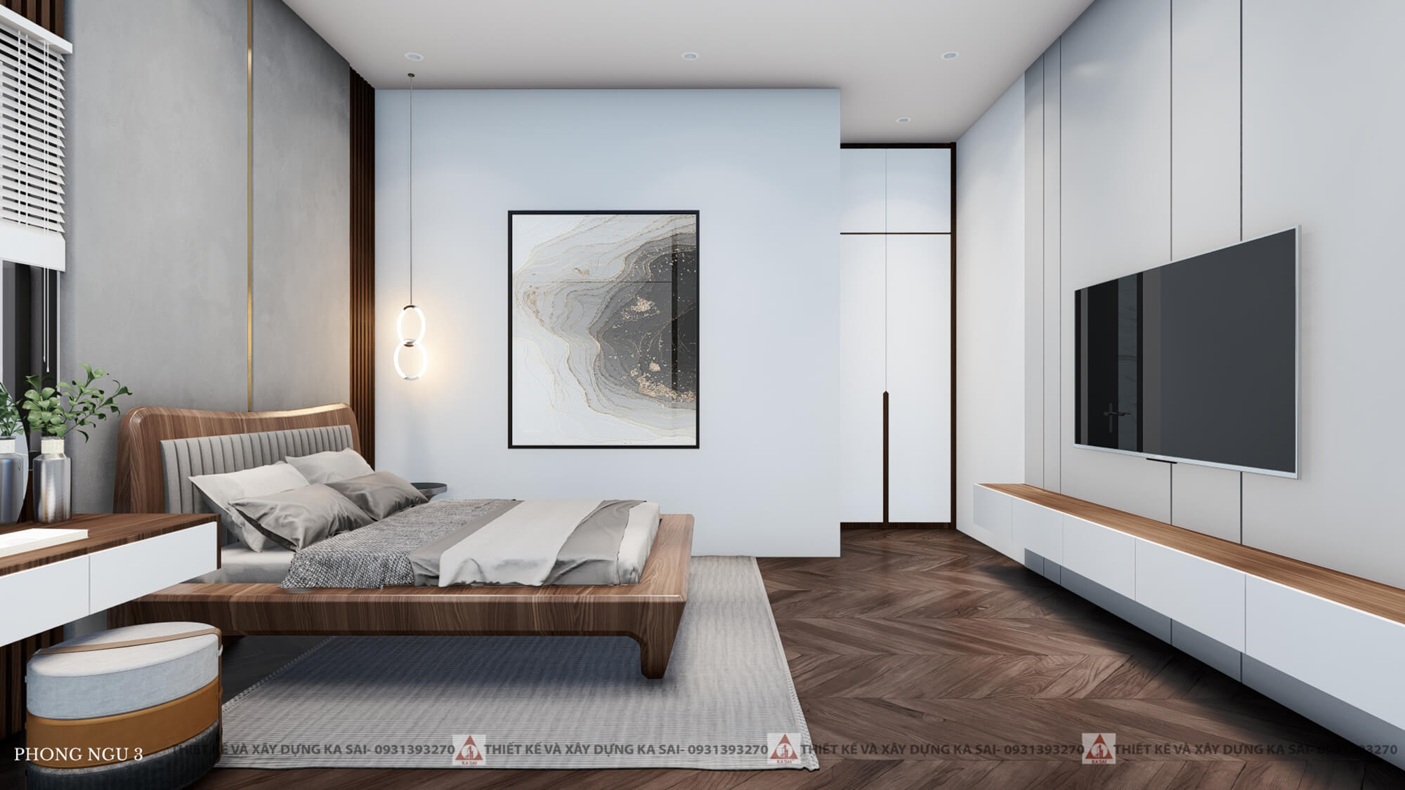 Phòng ngủ nhà 1 tầng 4 phòng ngủ 150m2