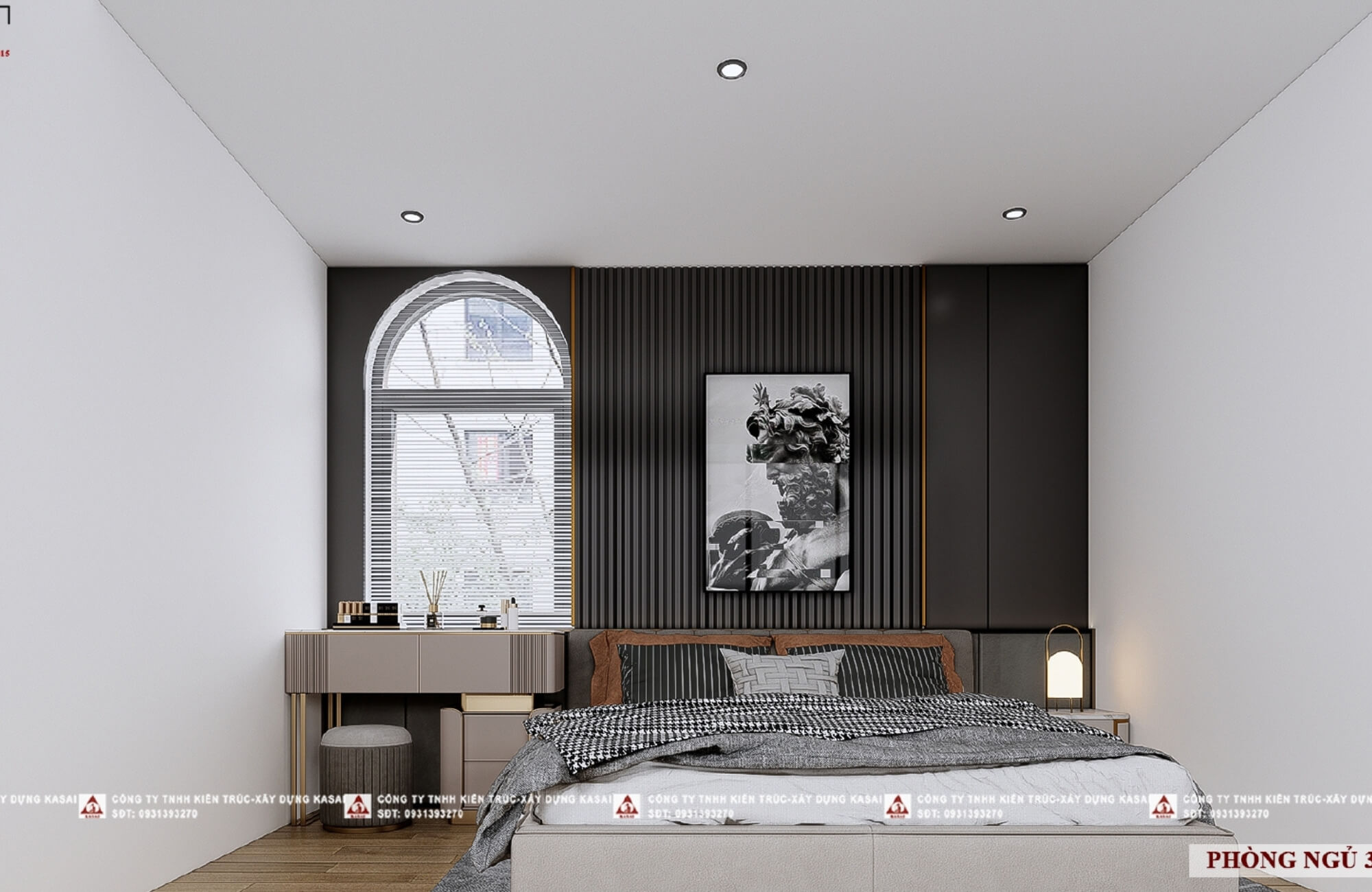Phòng ngủ 3 thiết kế biệt thự sân vườn đẹp hiện đại