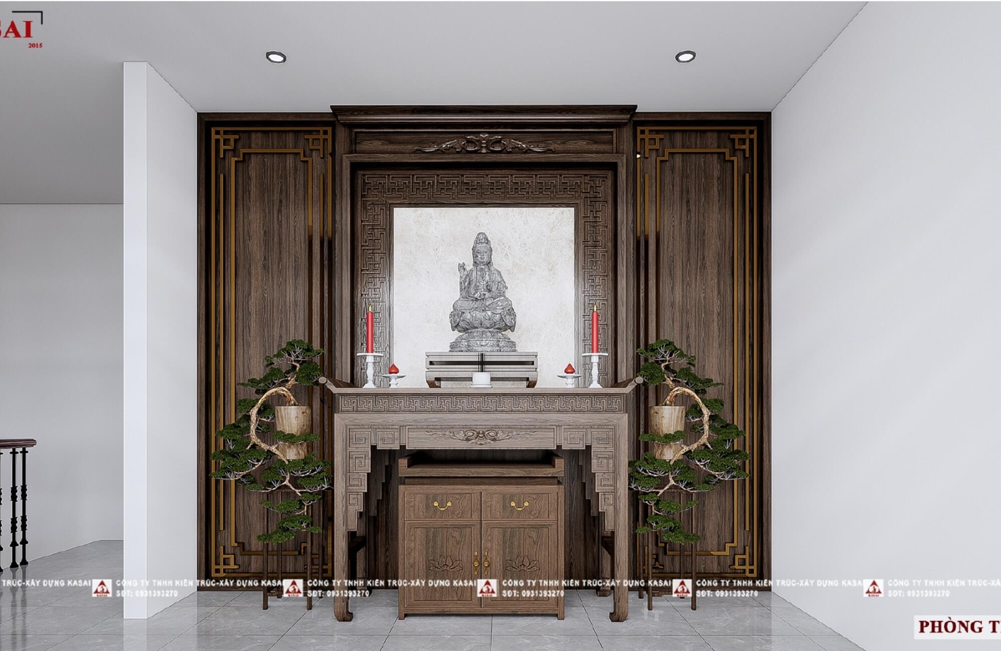 Phòng thờ thiết kế biệt thự sân vườn đẹp hiện đại