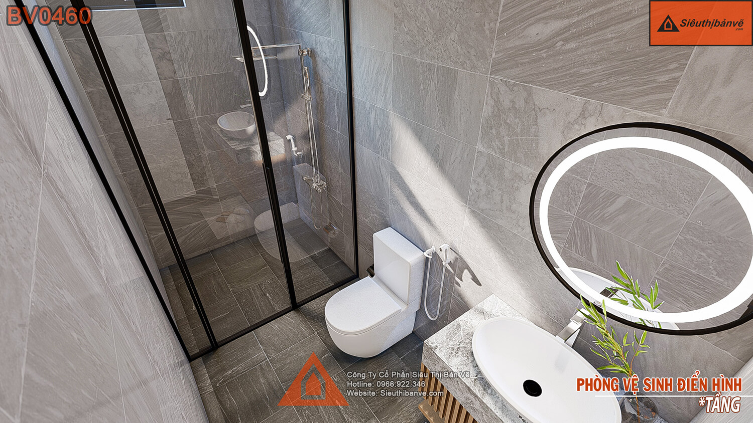 Phòng WC mẫu nhà 4 tầng đẹp hiện dại
