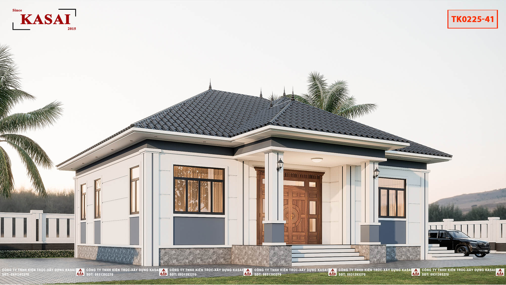 Thiết kế biệt thự 1 tầng 200m2 siêu đẹp