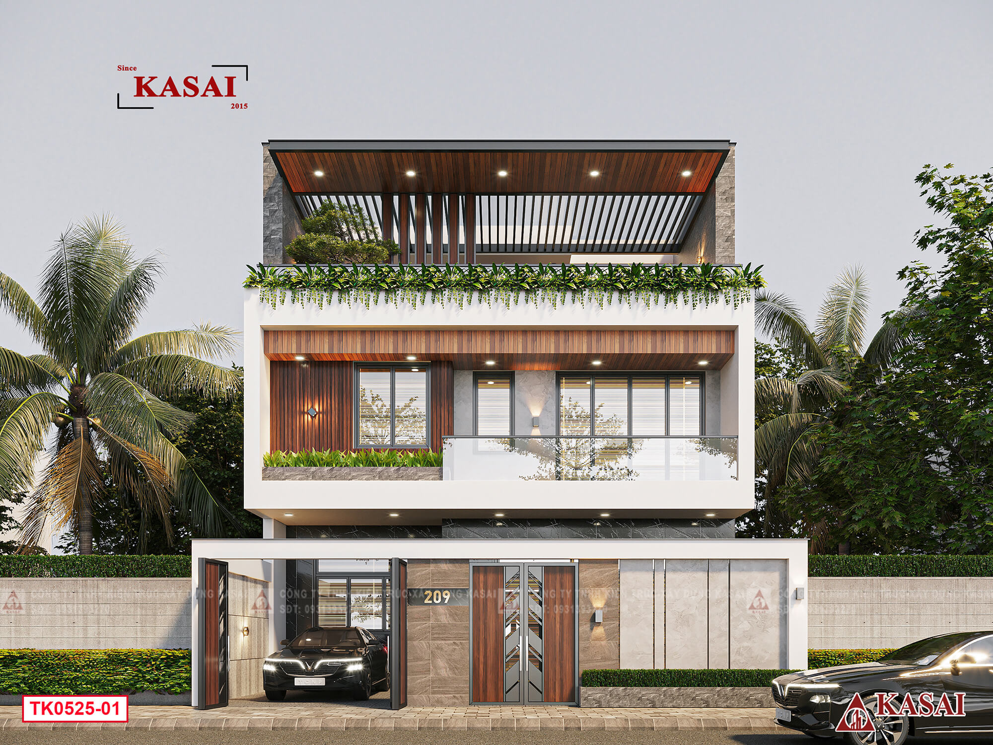 Thiết kế biệt thự 200m2 3 tầng