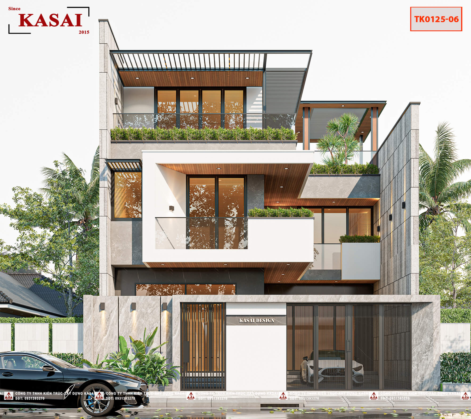 Thiết kế nhà 10×20 3 tầng có ban công xanh mát thư giãn