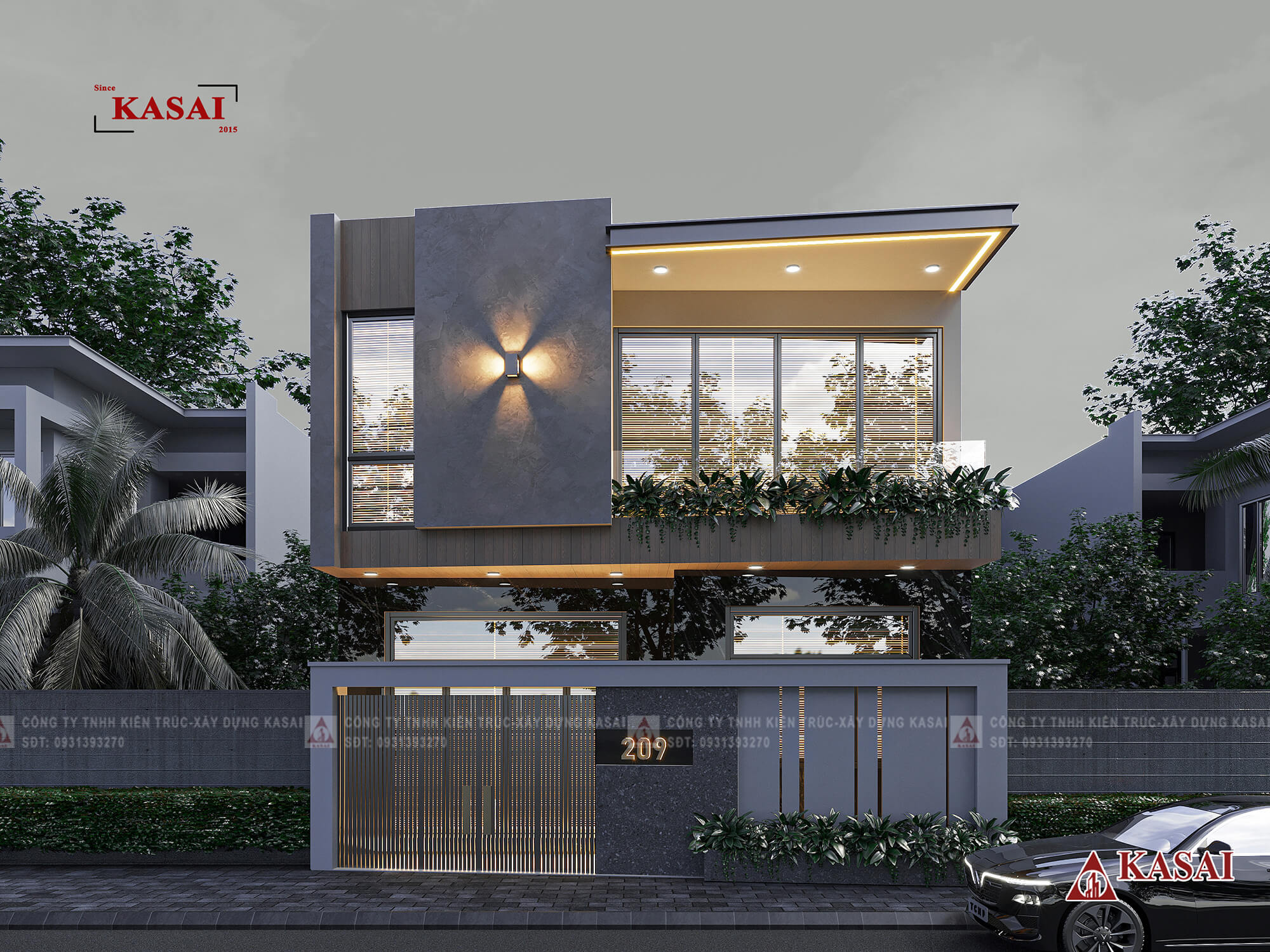 Mặt tiền nhà 2 tầng 8x10m đẹp