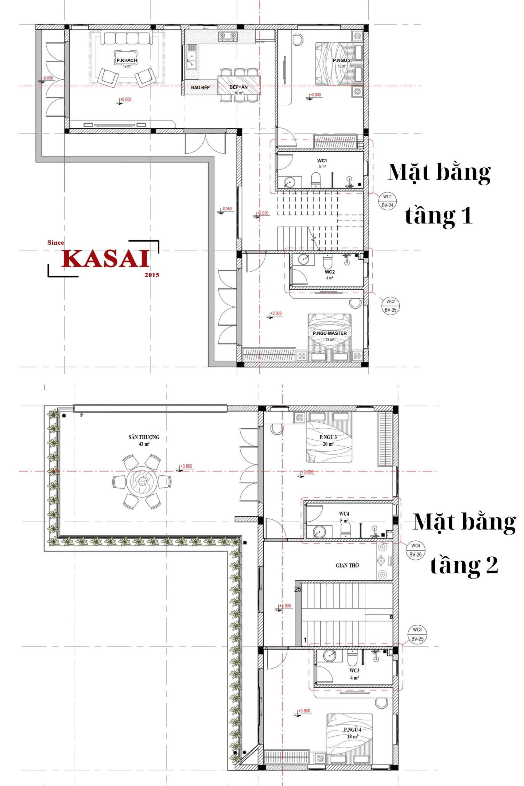 Bản vẽ thiết kế biệt thự 2 tầng đẹp ở nông thôn