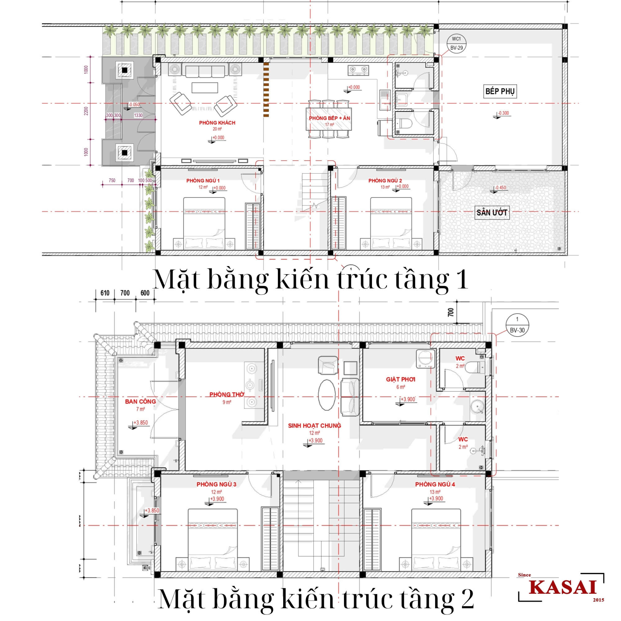 Bản vẽ biệt thự 2 tầng mái Nhật tân cổ điển