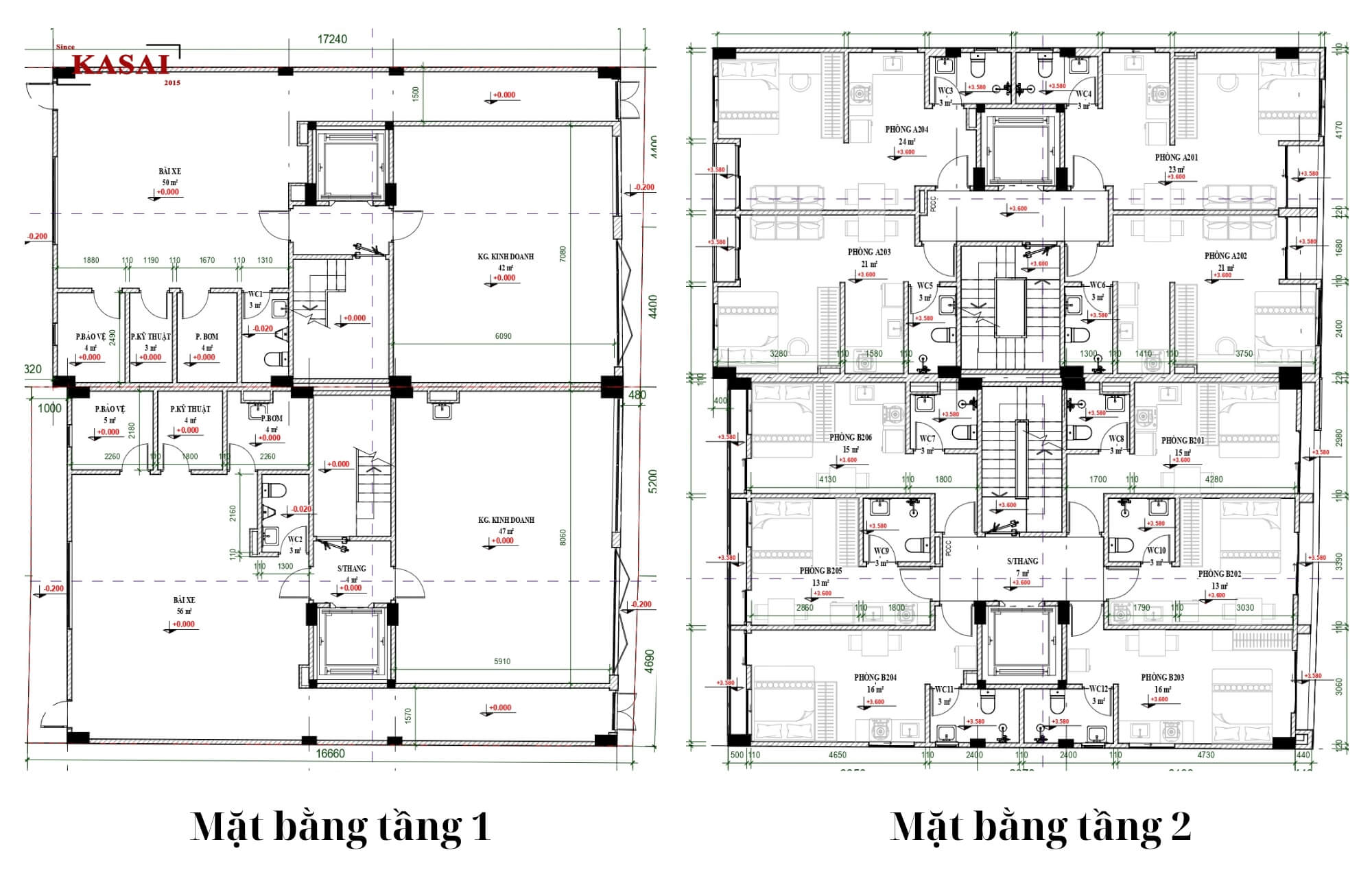 Bản vẽ tầng 1,2 căn hộ 7 tầng 1 tum