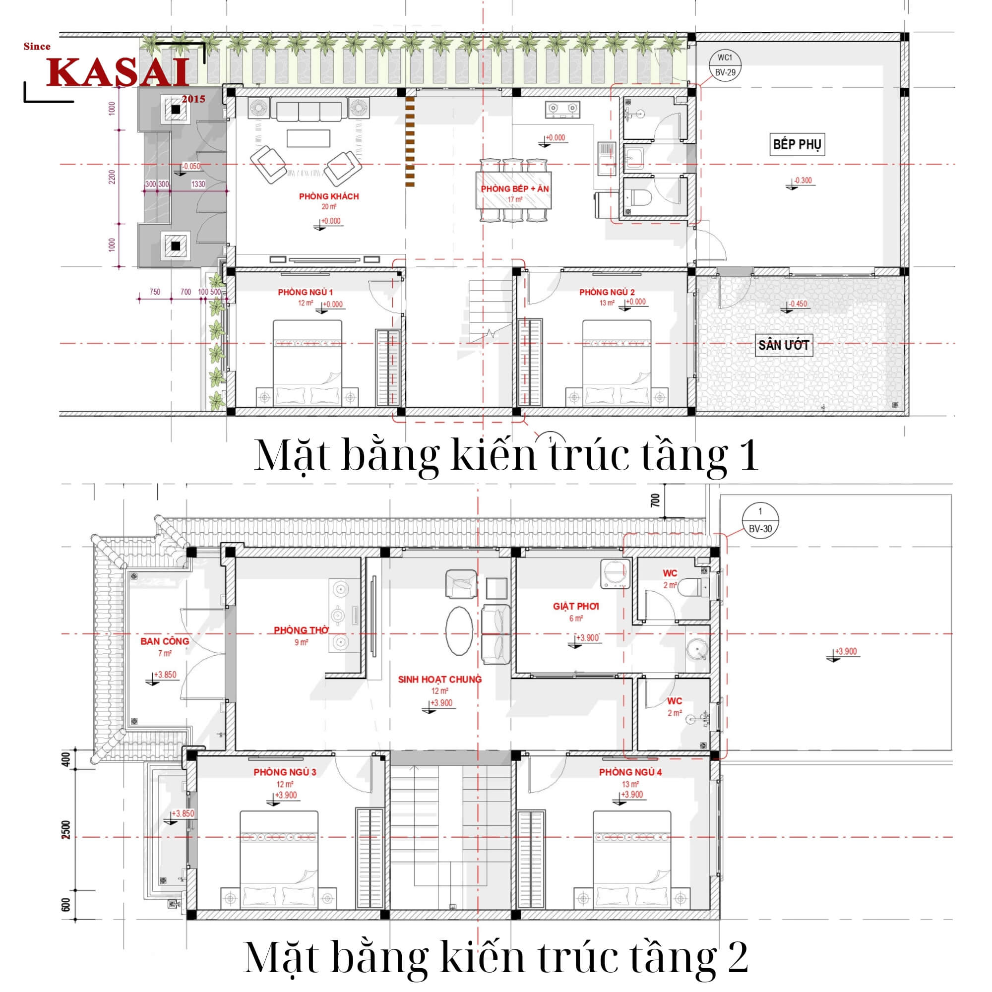 Biệt thự nhà vườn 2 tầng 4 phòng ngủ mái Nhật