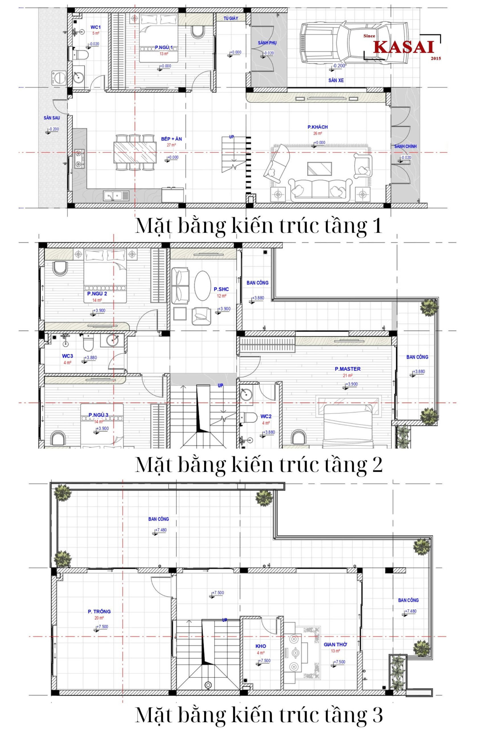 Bản vẽ thiết kế nhà 8x13m