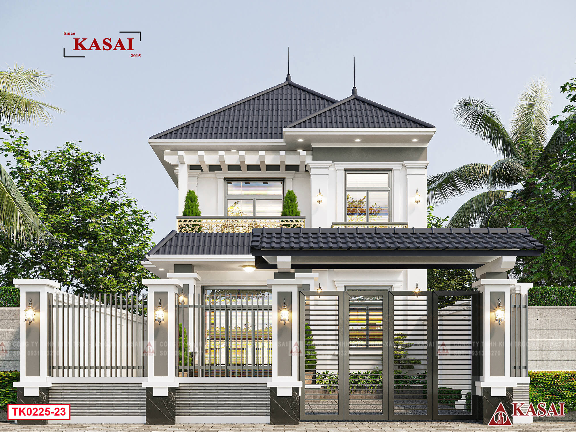 Biệt thự nhà vườn 2 tầng 4 phòng ngủ mái Nhật
