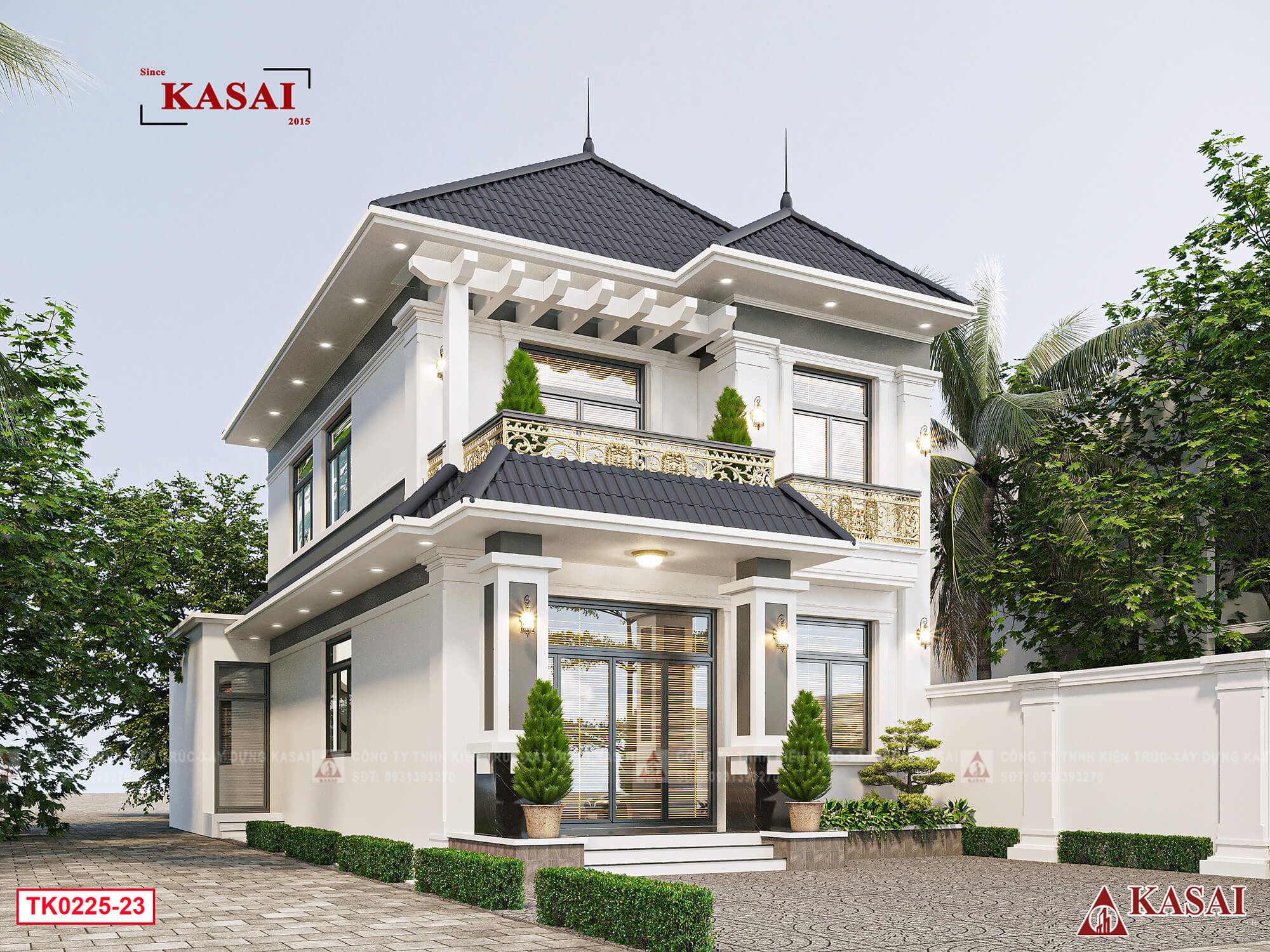 Biệt thự nhà vườn 2 tầng 4 phòng ngủ mái Nhật
