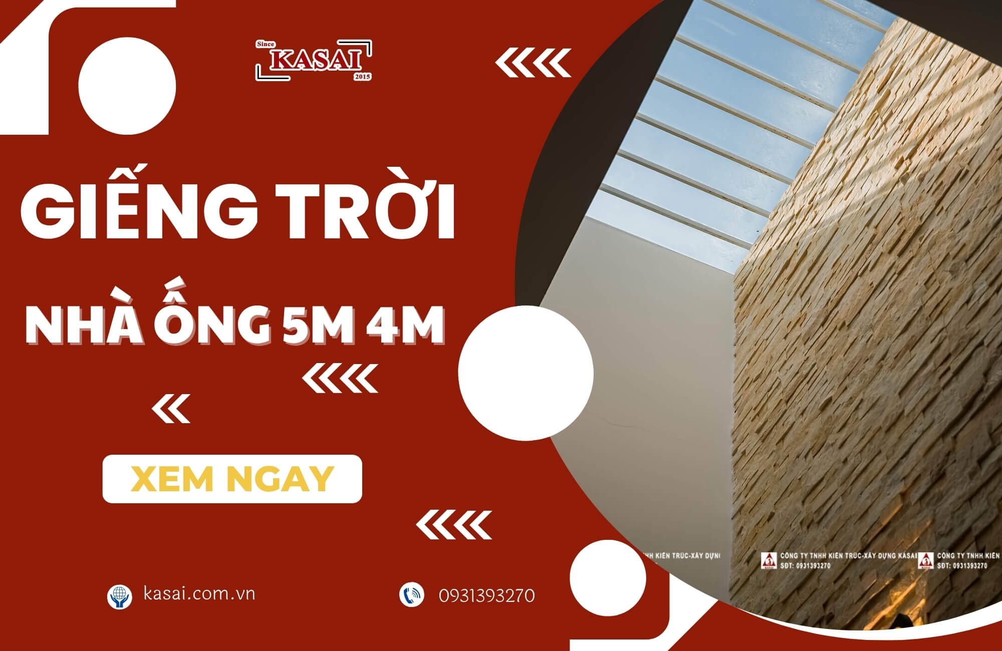 Giếng trời nhà ống 5m 4m