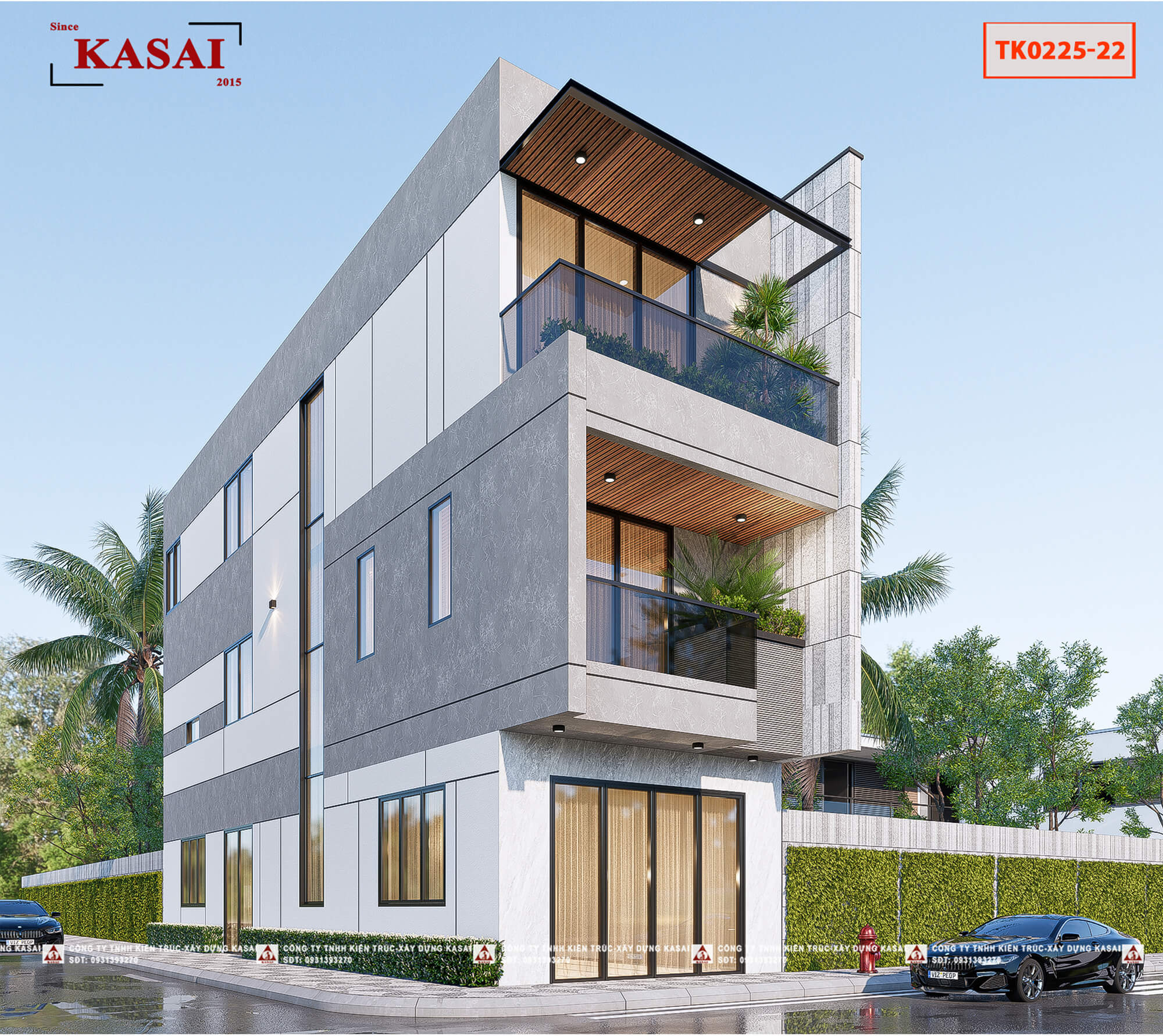 Mẫu nhà 2 mặt tiền 5x20m kiến trúc vuông vức không gian thoáng đãng