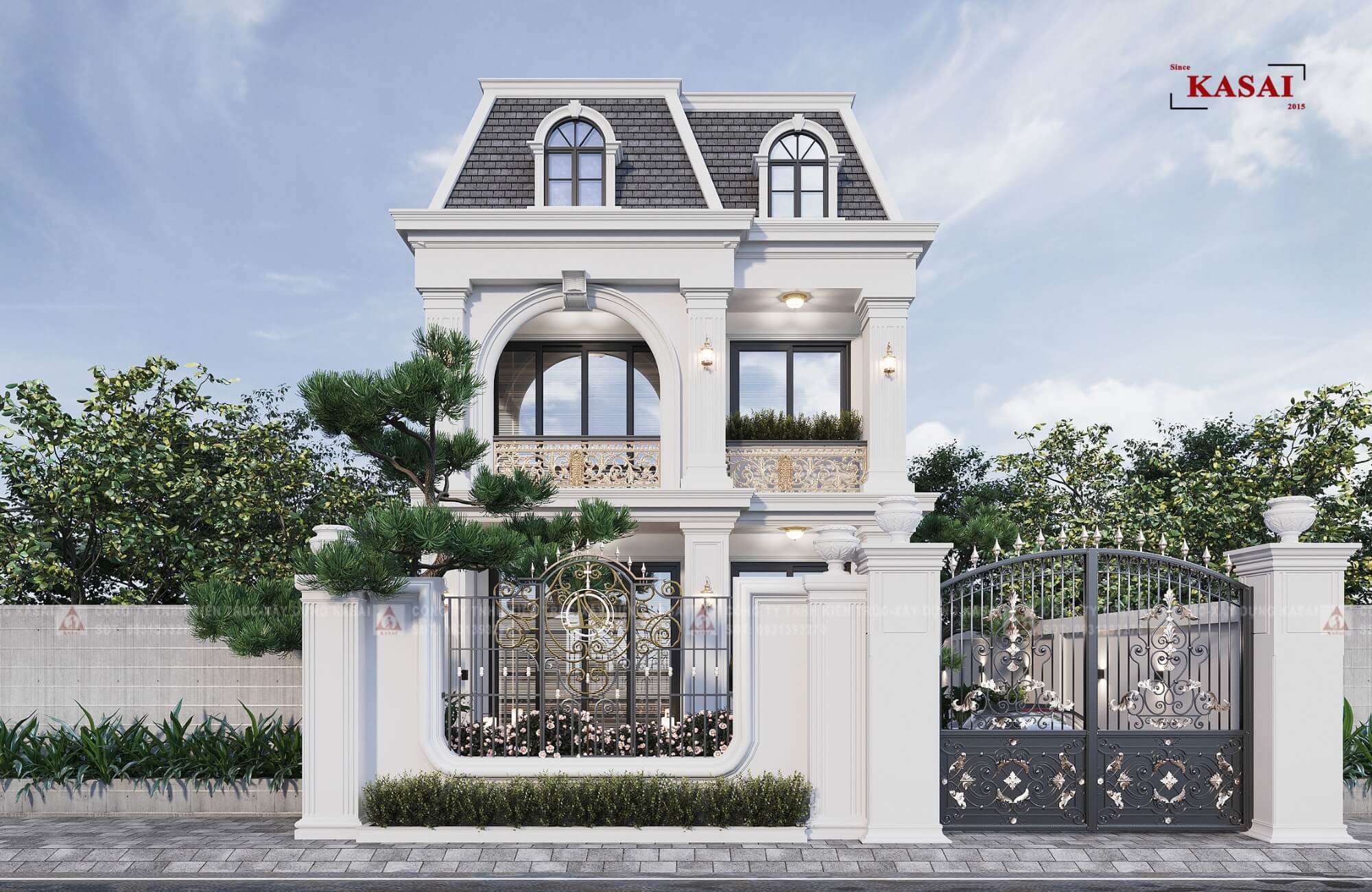 Mặt tiền nhà tân cổ điển 2 tầng