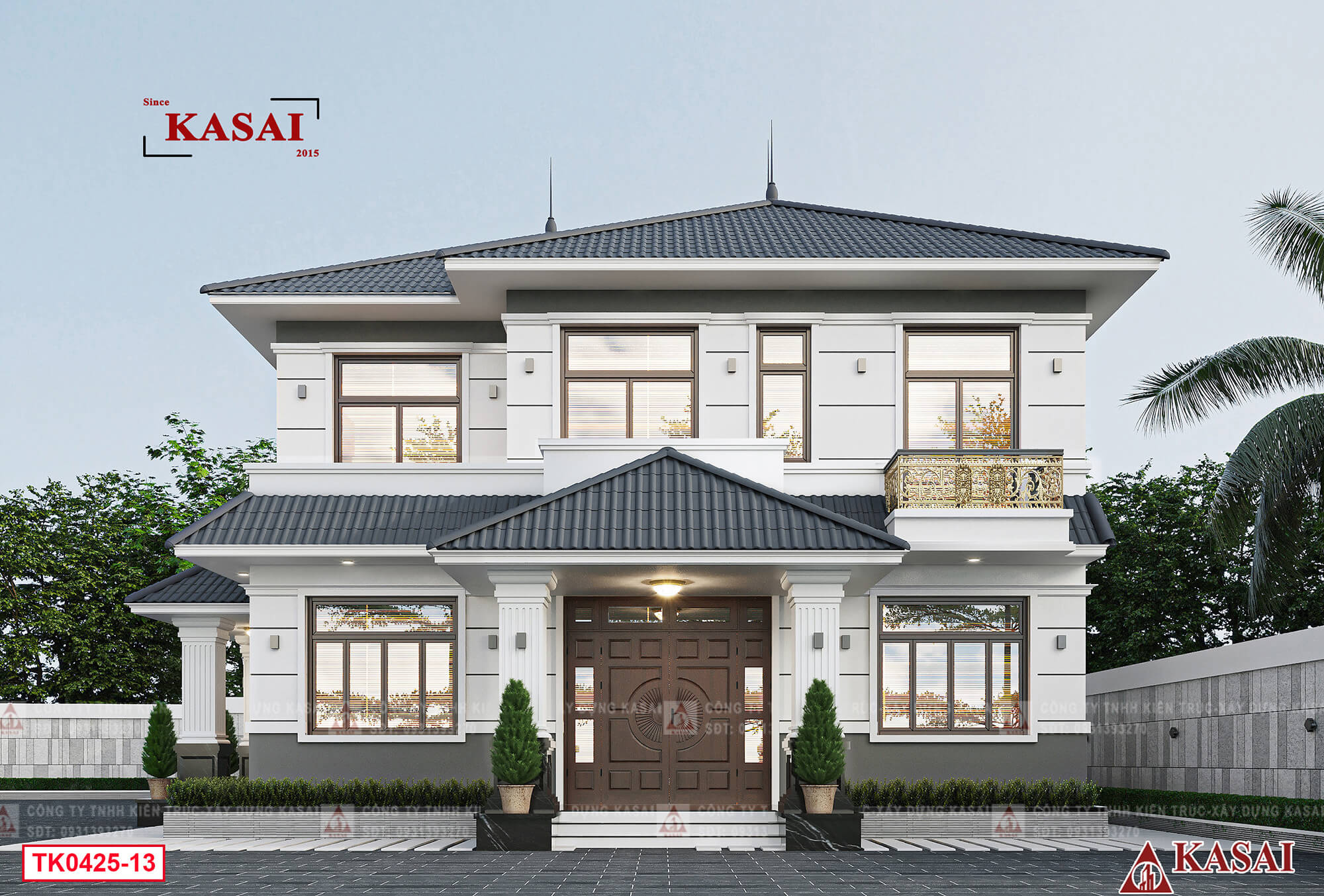 Biệt thự 2 tầng tân cổ điển mái Nhật