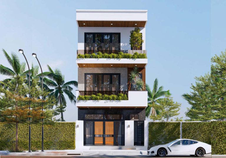 Nhà mặt tiền 6m 3 tầng hiện đại