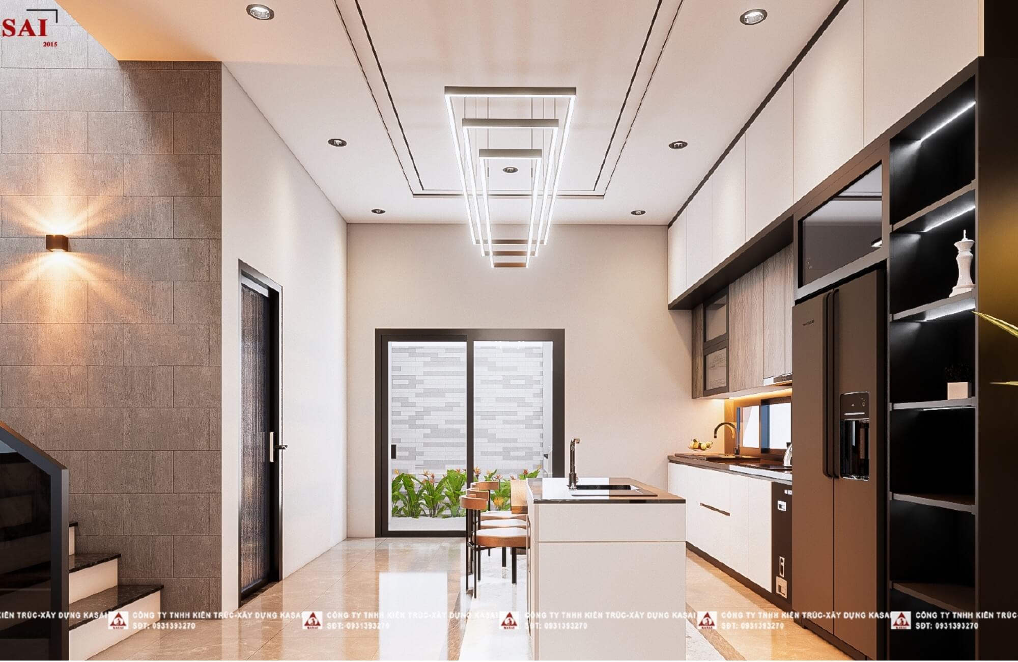 Phòng bếp 8x12m bản vẽ nhà 2 tầng mái Nhật