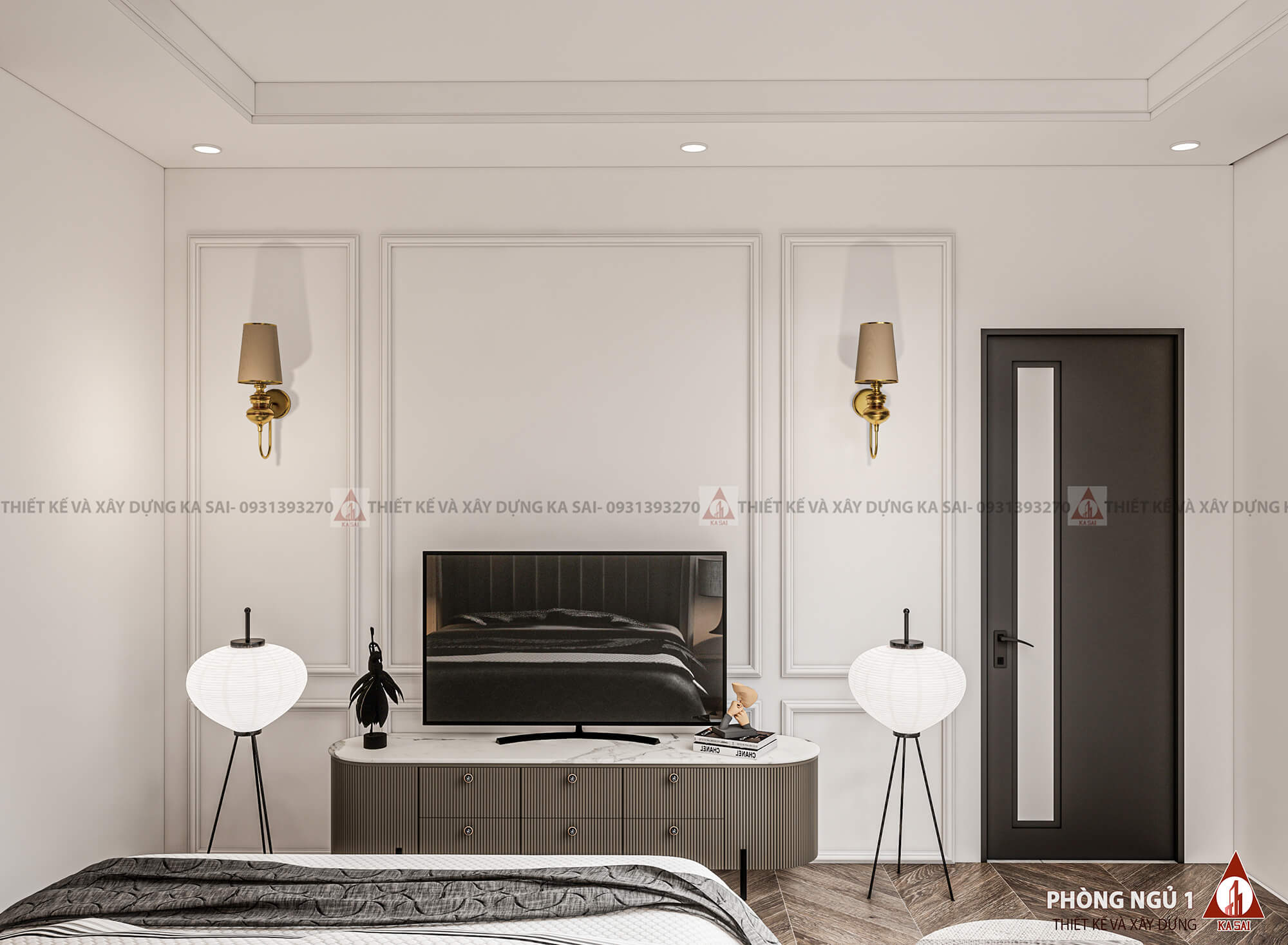 Phòng ngủ 1 mẫu nhà 2 mặt tiền 5x20m