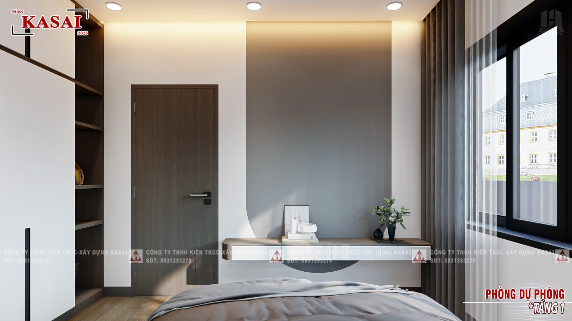 Phòng ngủ 1 nhà 2 tầng 8x11m 4 phòng ngủ