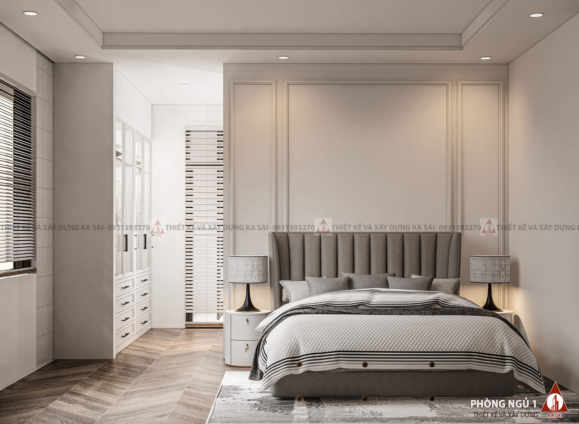 Phòng ngủ 1 mẫu nhà 2 mặt tiền 5x20m