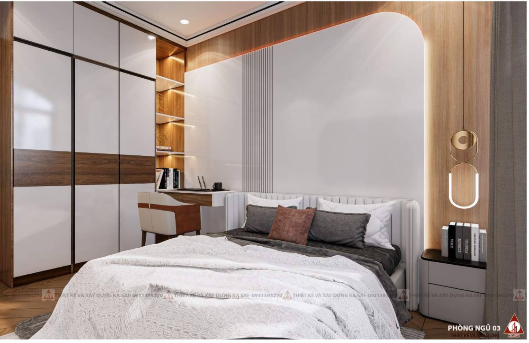 Phòng ngủ 1 nhà 2 tầng 3 phòng 6x15