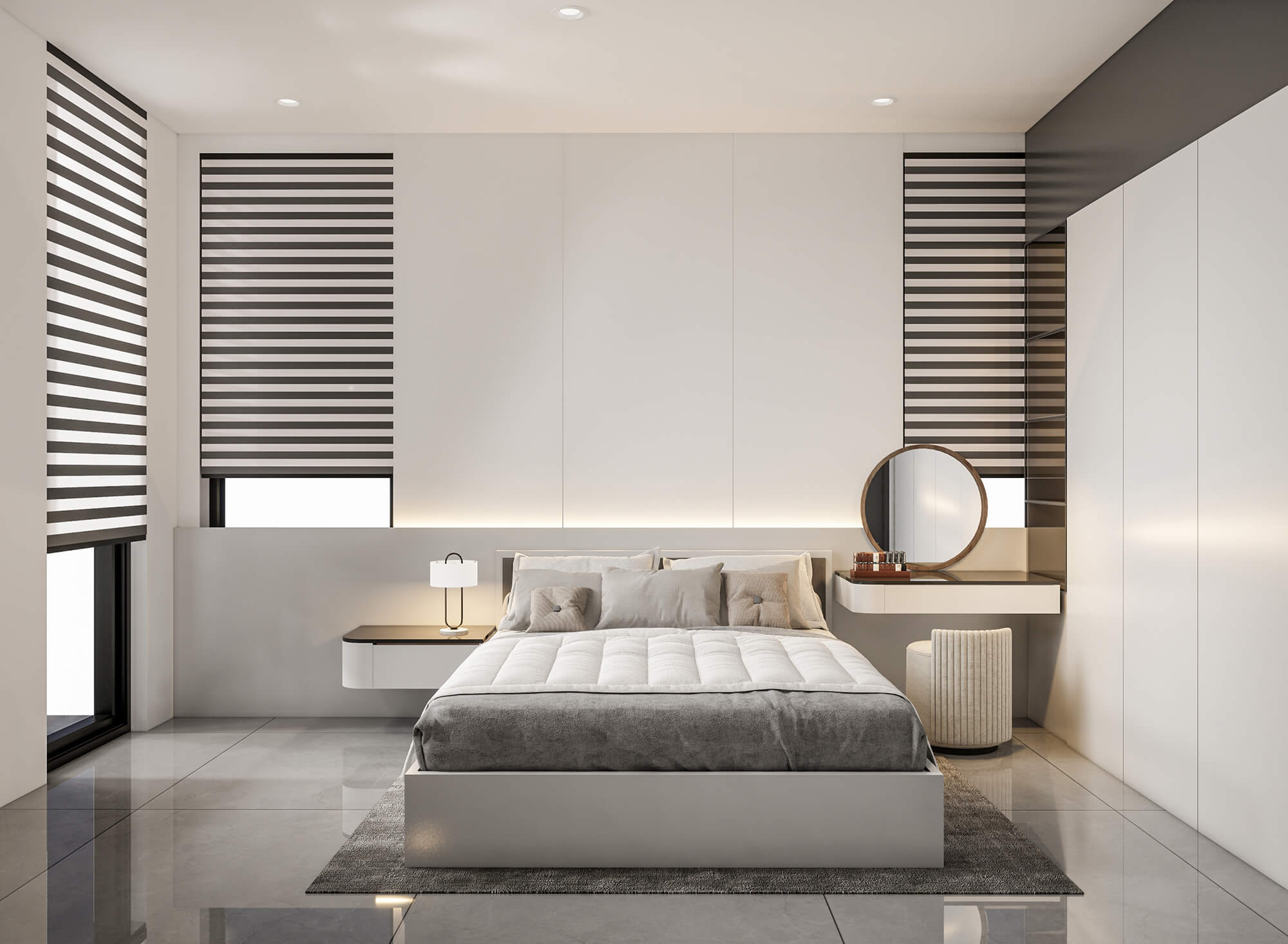 Phòng ngủ 1 thiết kế nhà 2 tầng 8x20
