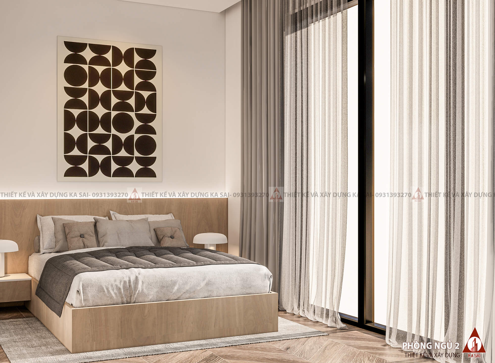 Phòng ngủ 2 mẫu nhà 2 mặt tiền 5x20m