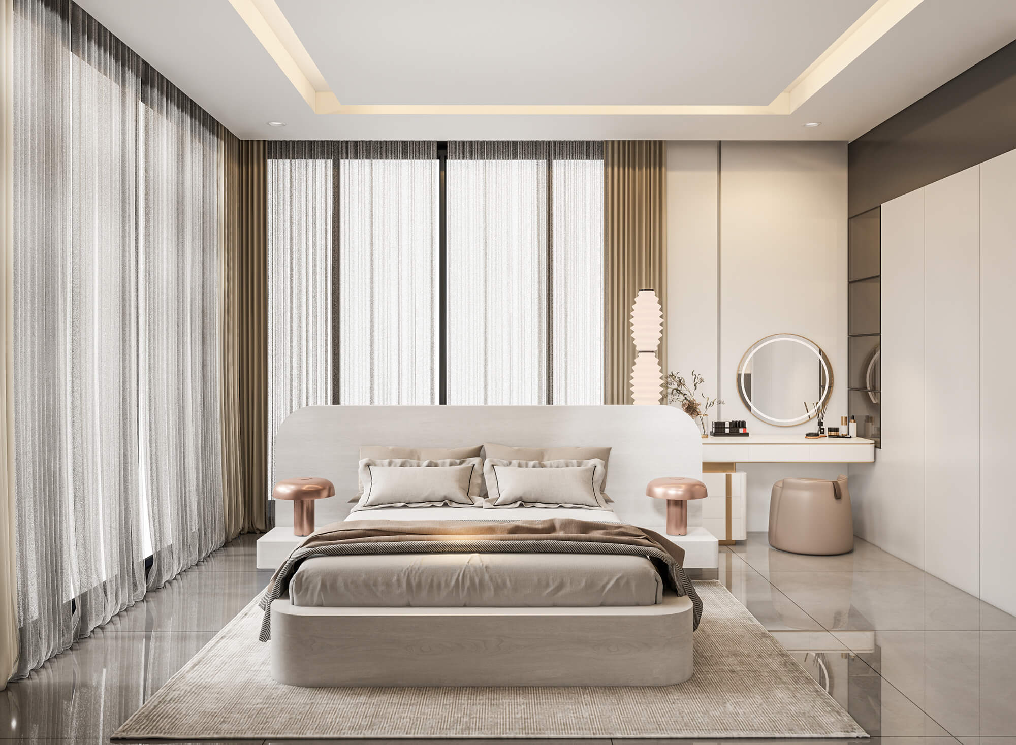 Phòng ngủ 2 thiết kế nhà 2 tầng 8x20