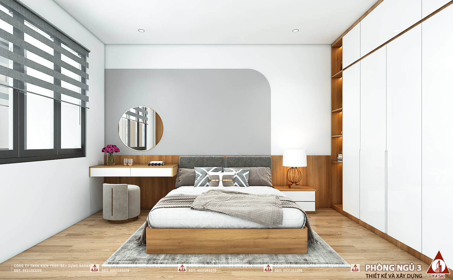 Phòng ngủ 3 thiết kế nhà ống 2 tầng 5x30m