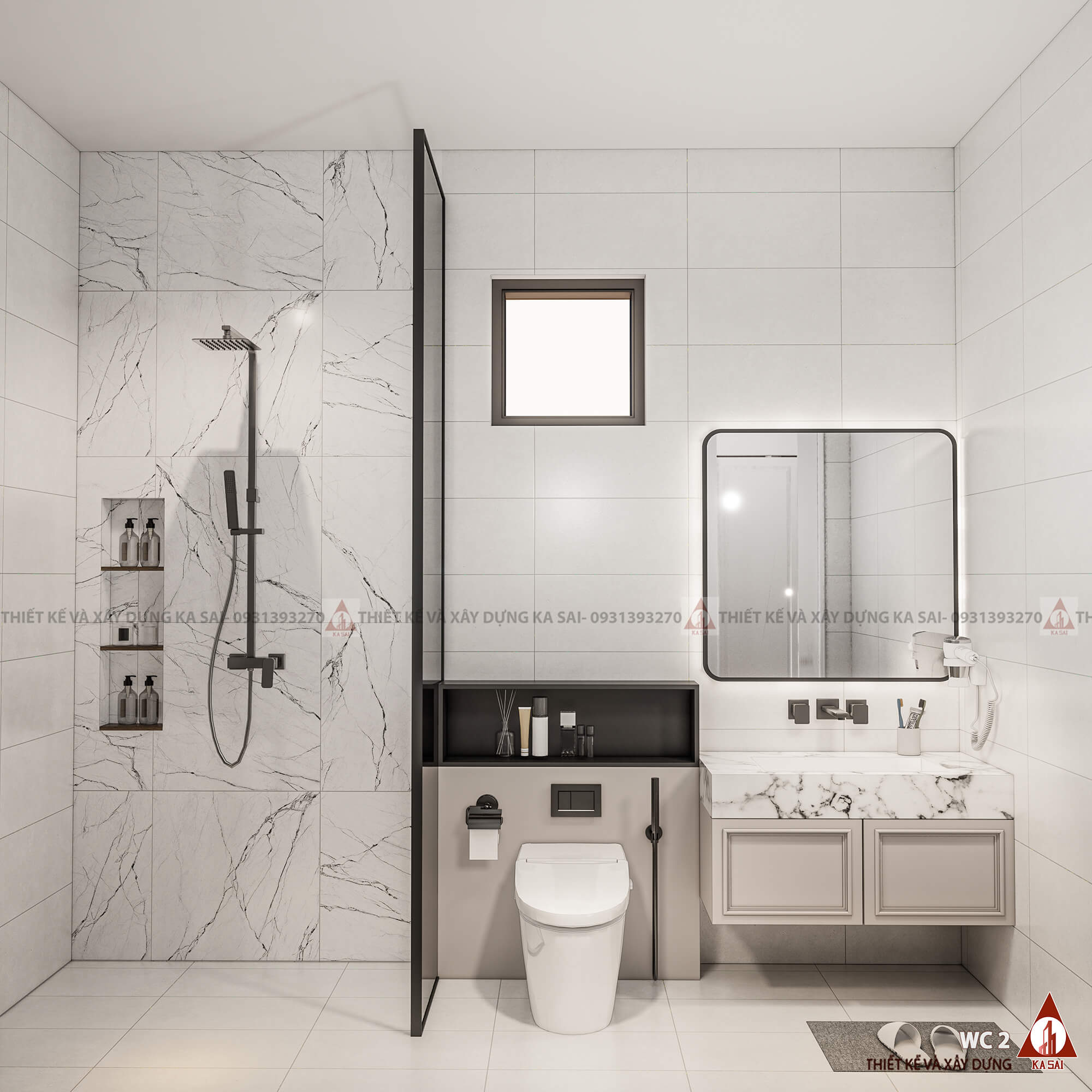 WC biệt thự tân cổ điển 2 tầng mái Nhật