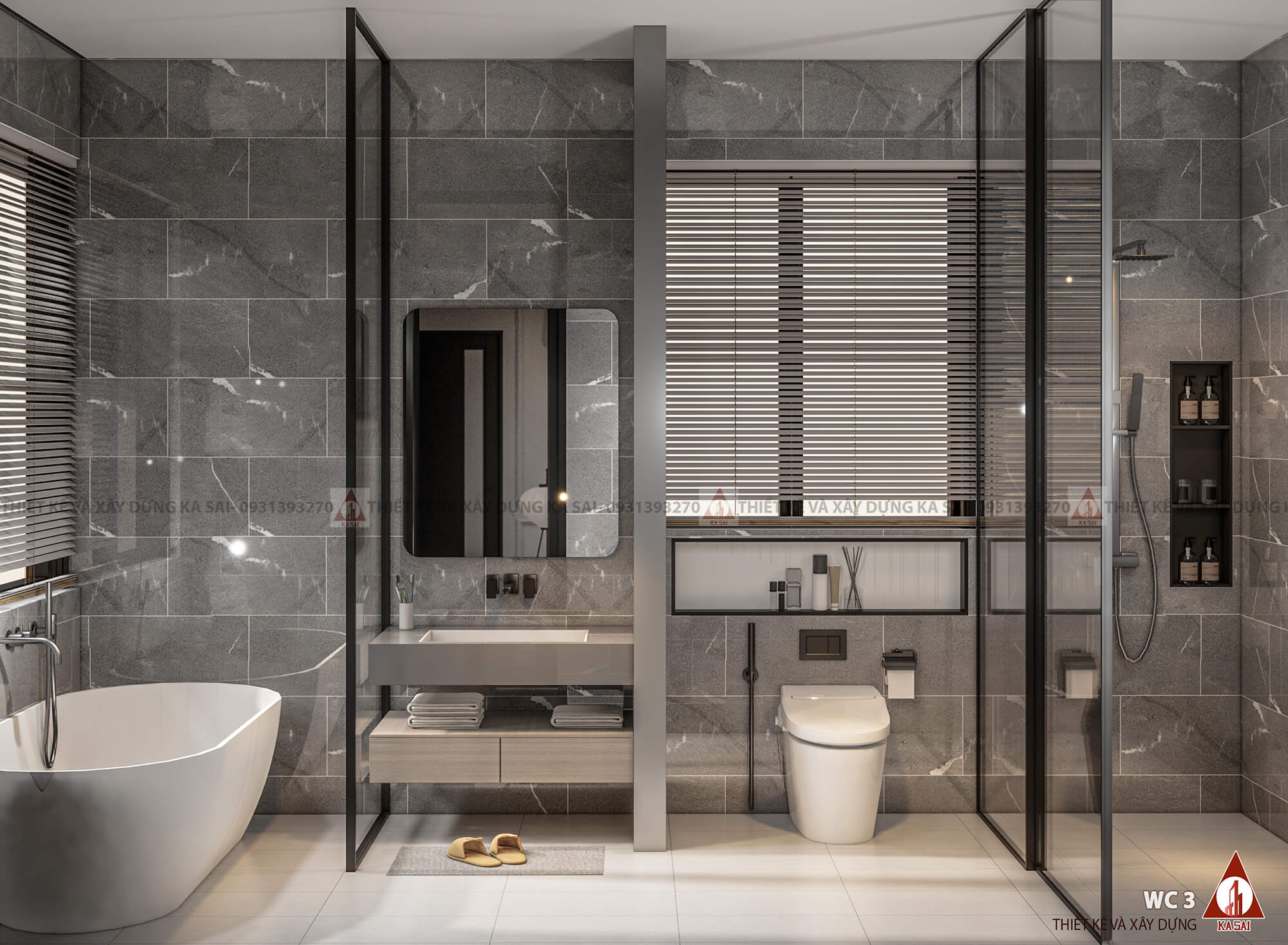 Phòng WC mẫu nhà 2 mặt tiền 5x20m