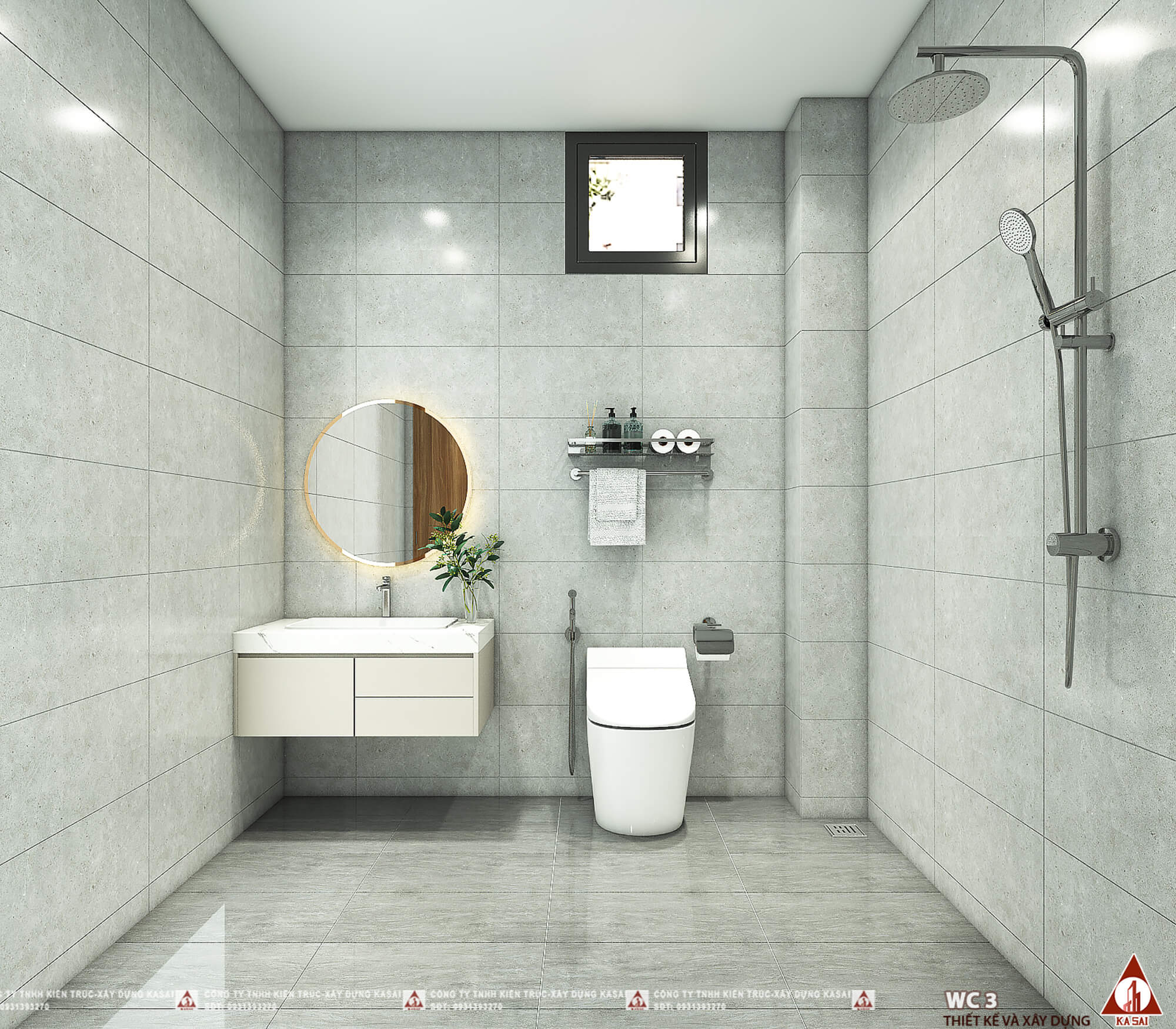 Phòng wc nhà 2 tầng mặt tiền 11m