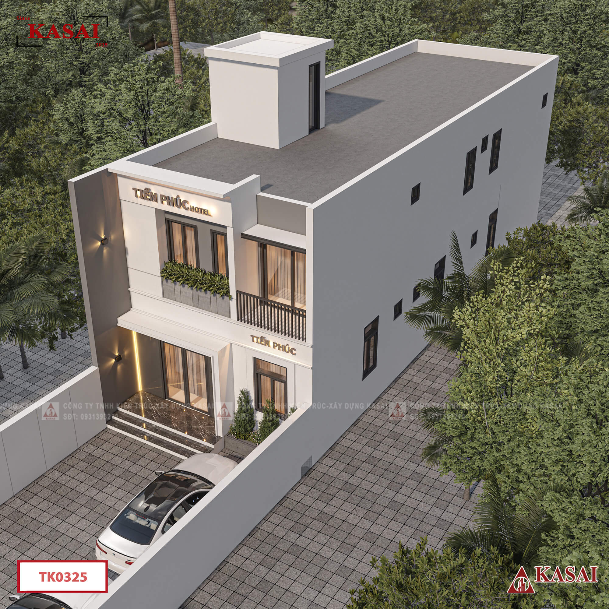 Thiết kế khách sạn mini 7×20 2 tầng nhỏ gọn tối ưu công năng