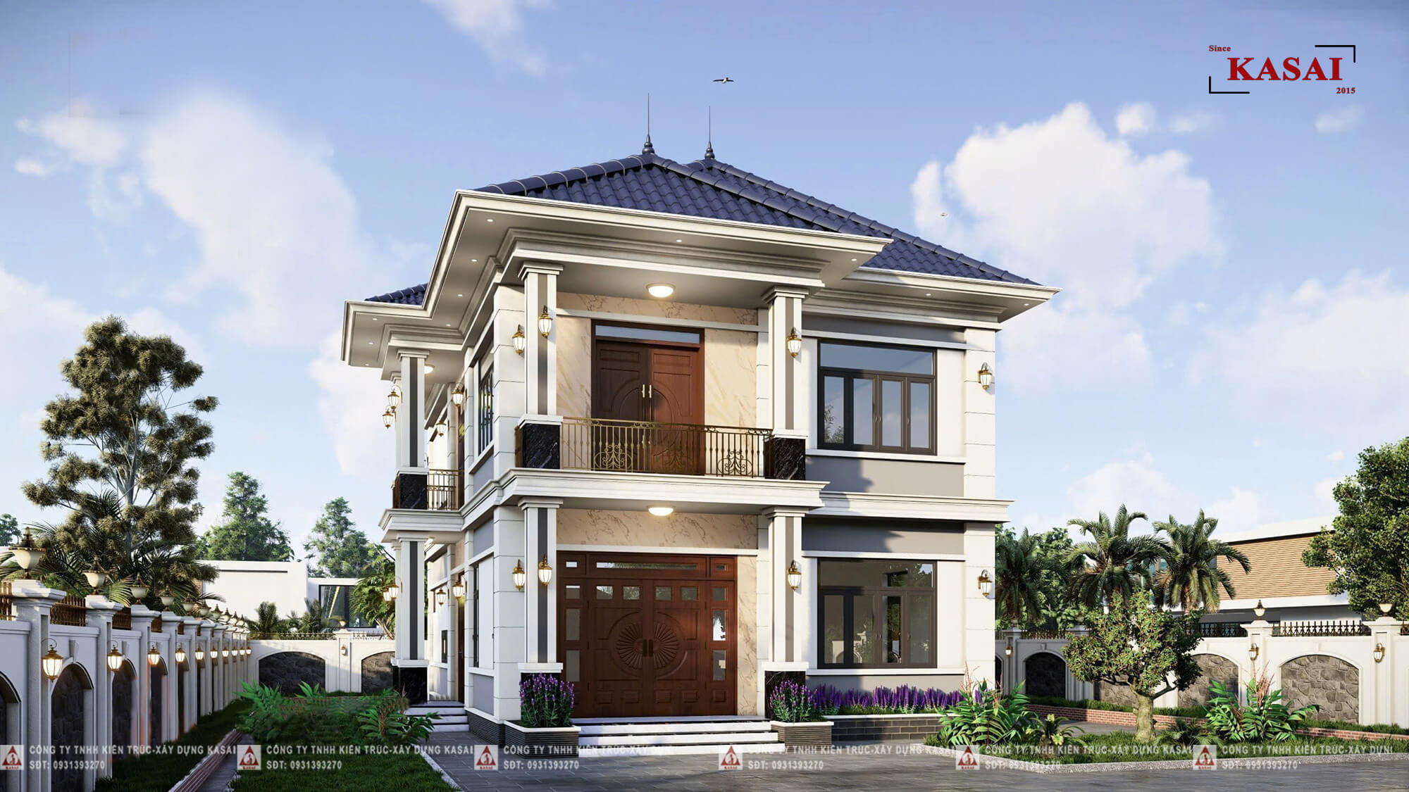 Thiết kế nhà 2 tầng mặt tiền 11m