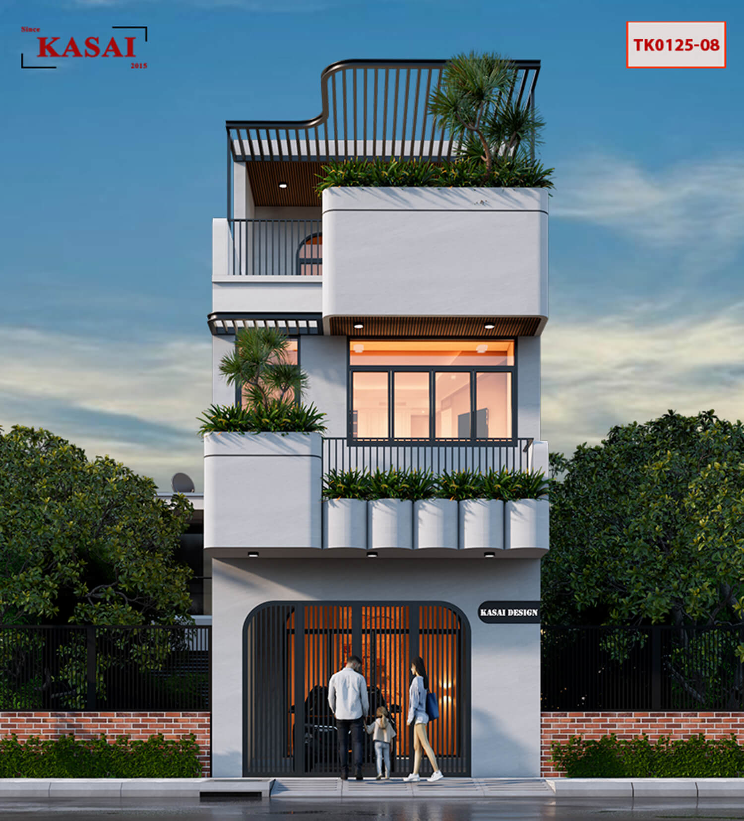 Ấn tượng nhà 5x18m 3 phòng ngủ có kiến trúc bo cong đẹp lạ