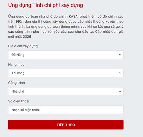 Tính phí xây dựng
