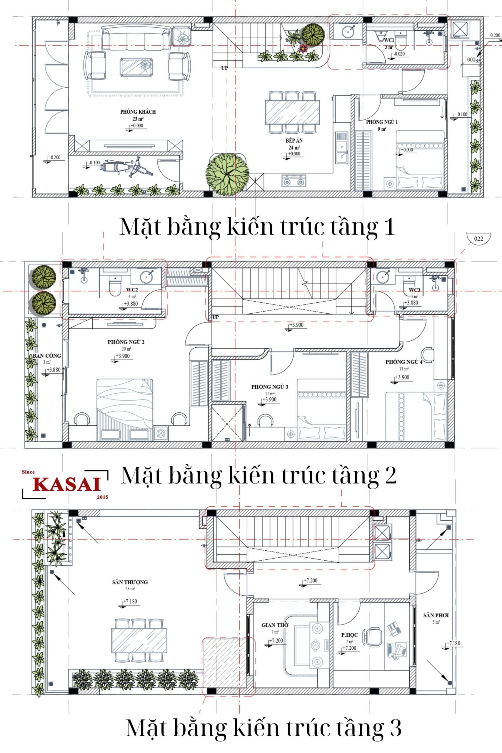 Bản vẽ nhà đẹp tại Đà Nẵng 3 tầng