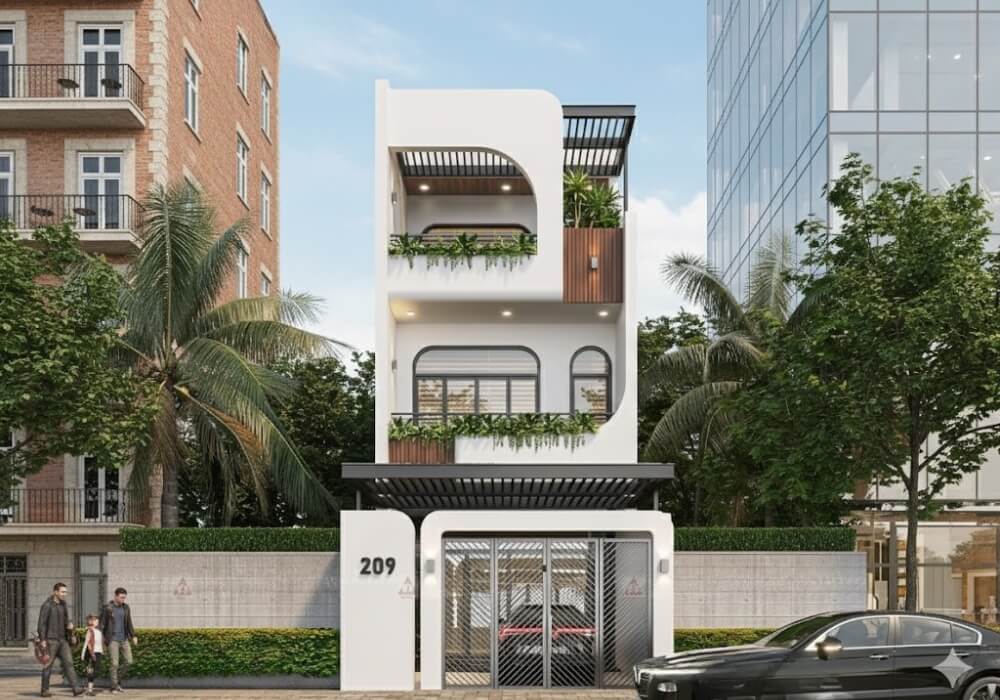 Bản vẽ nhà ống kết hợp kinh doanh spa đầy sự hiện đại