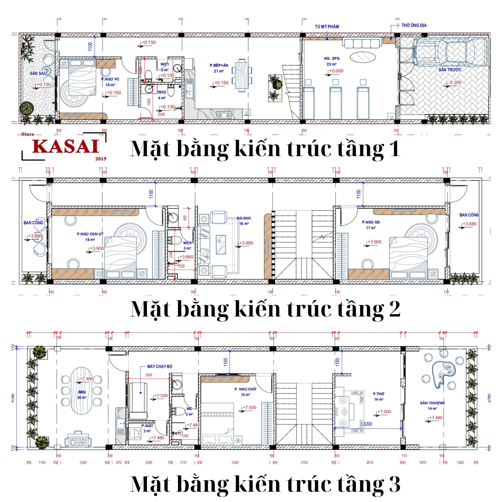 Bản vẽ nhà ống kết hợp kinh doanh spa