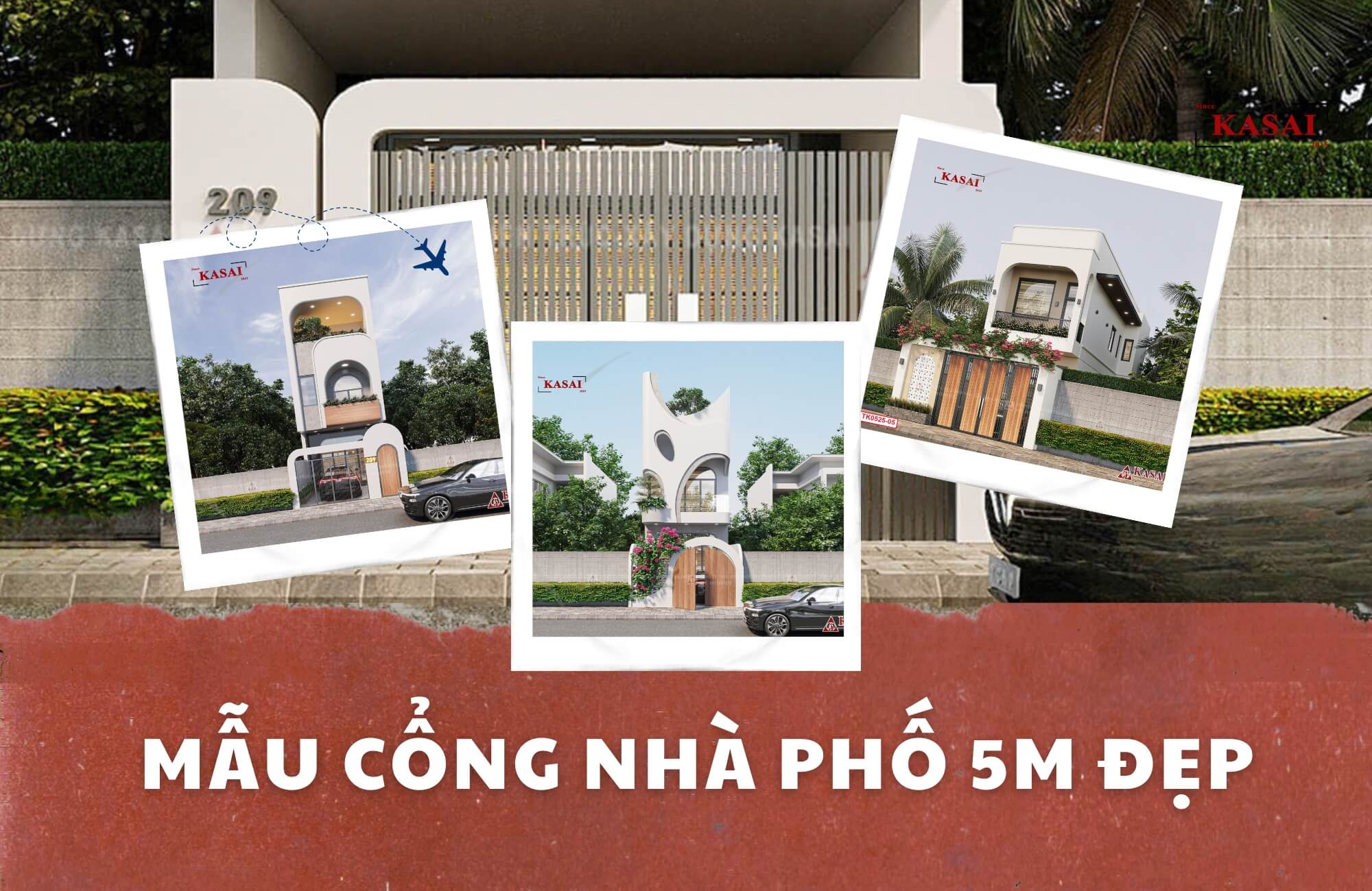 Mẫu cổng nhà phố 5m đẹp