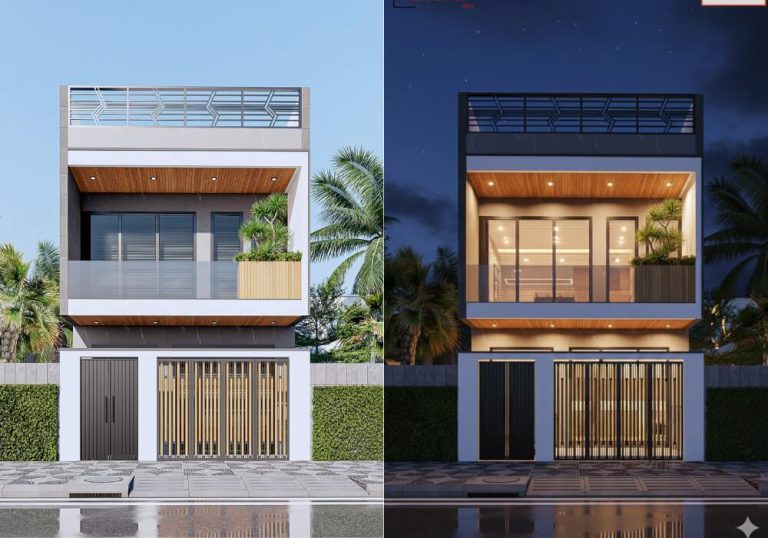 Mẫu nhà 2 tầng diện tích 6x13m