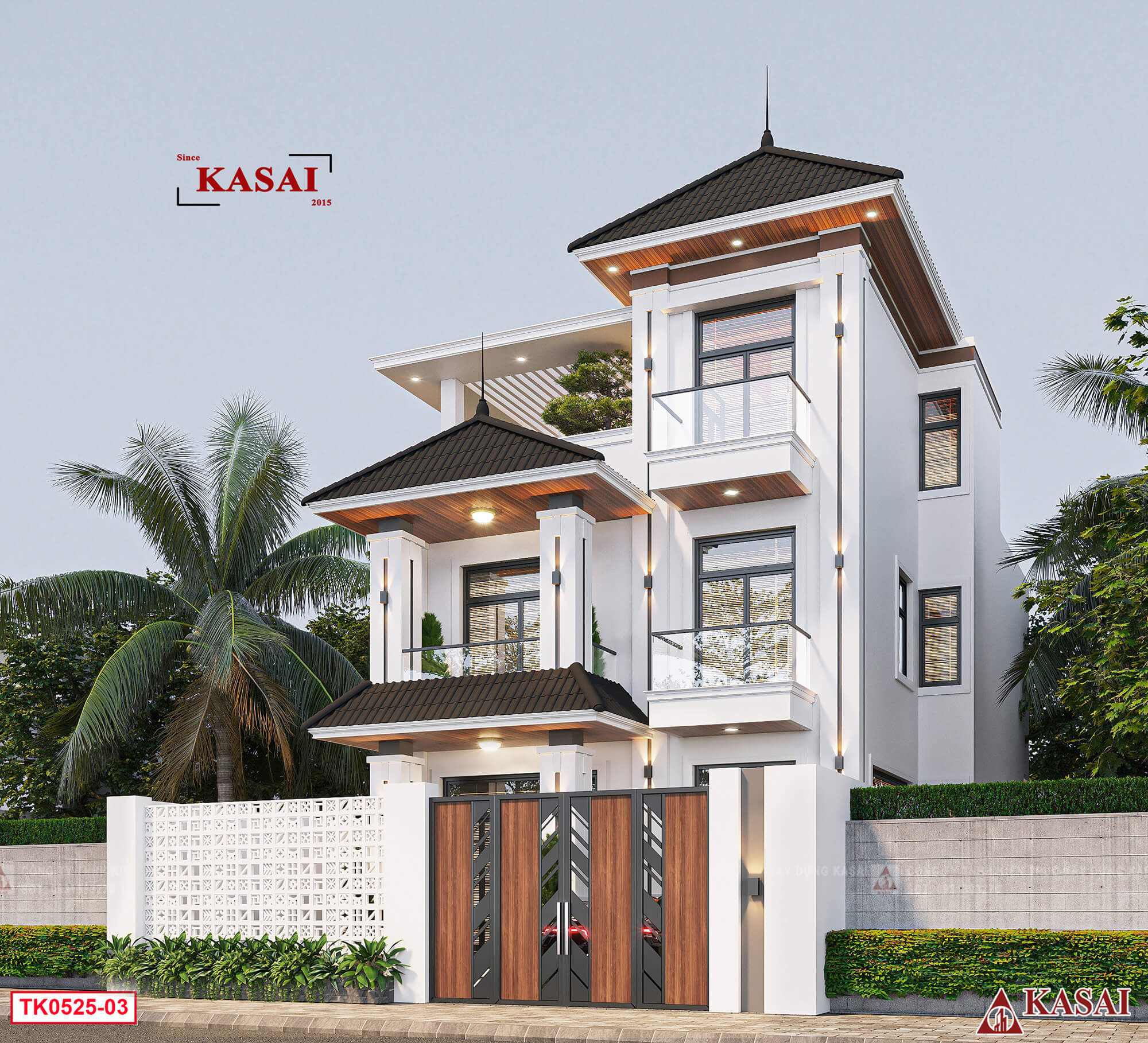Thiết kế mẫu nhà 9x12m đẹp 3 tầng