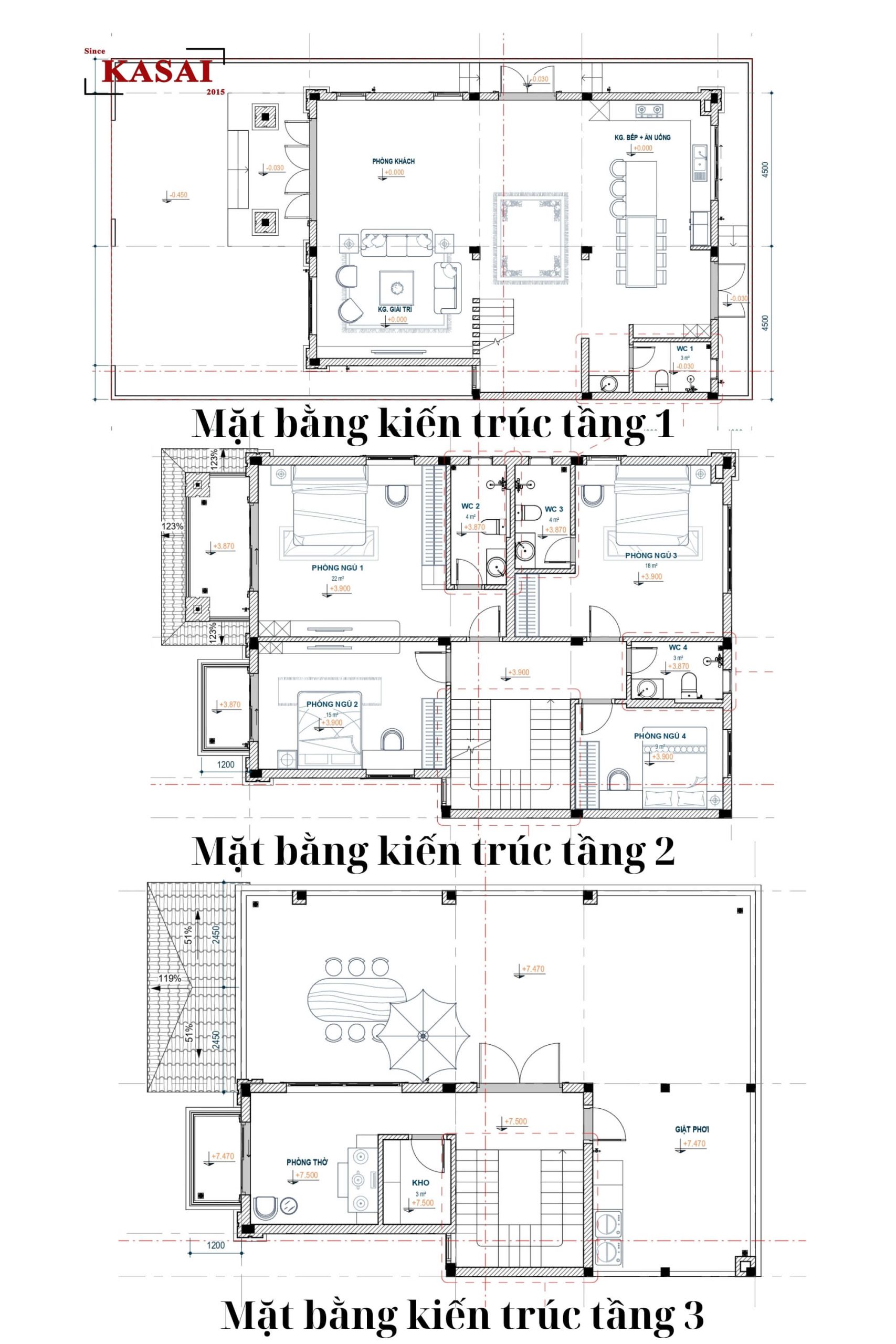 Mẫu nhà 9x12m đẹp 3 tầng