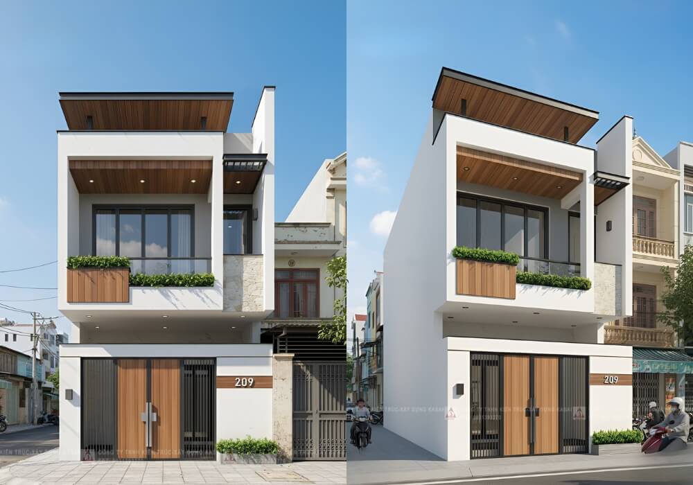 Mẫu nhà ống 5.5 m hai tầng đẹp mãn nhãn và tối giản hiện đại