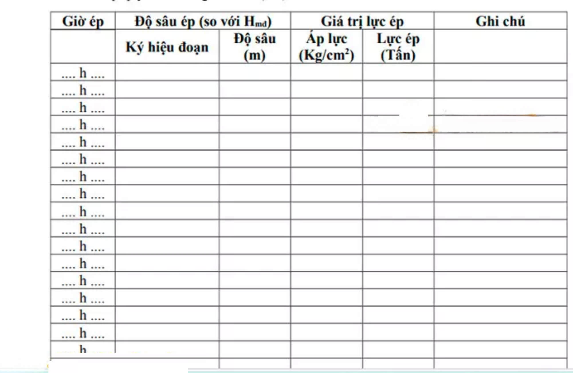 Mẫu nhật lý ép cọc mới nhất