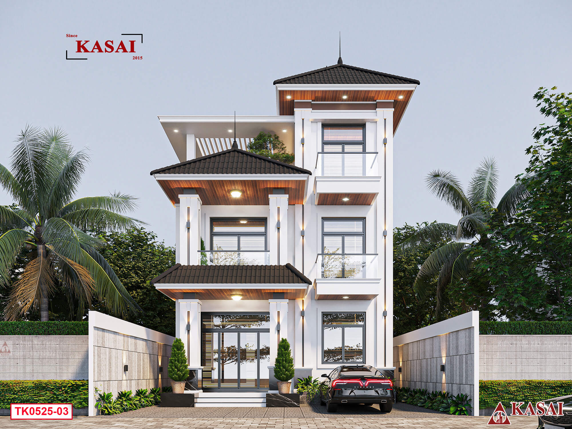 Thiết kế mẫu nhà 9x12m 3 tầng đẹp
