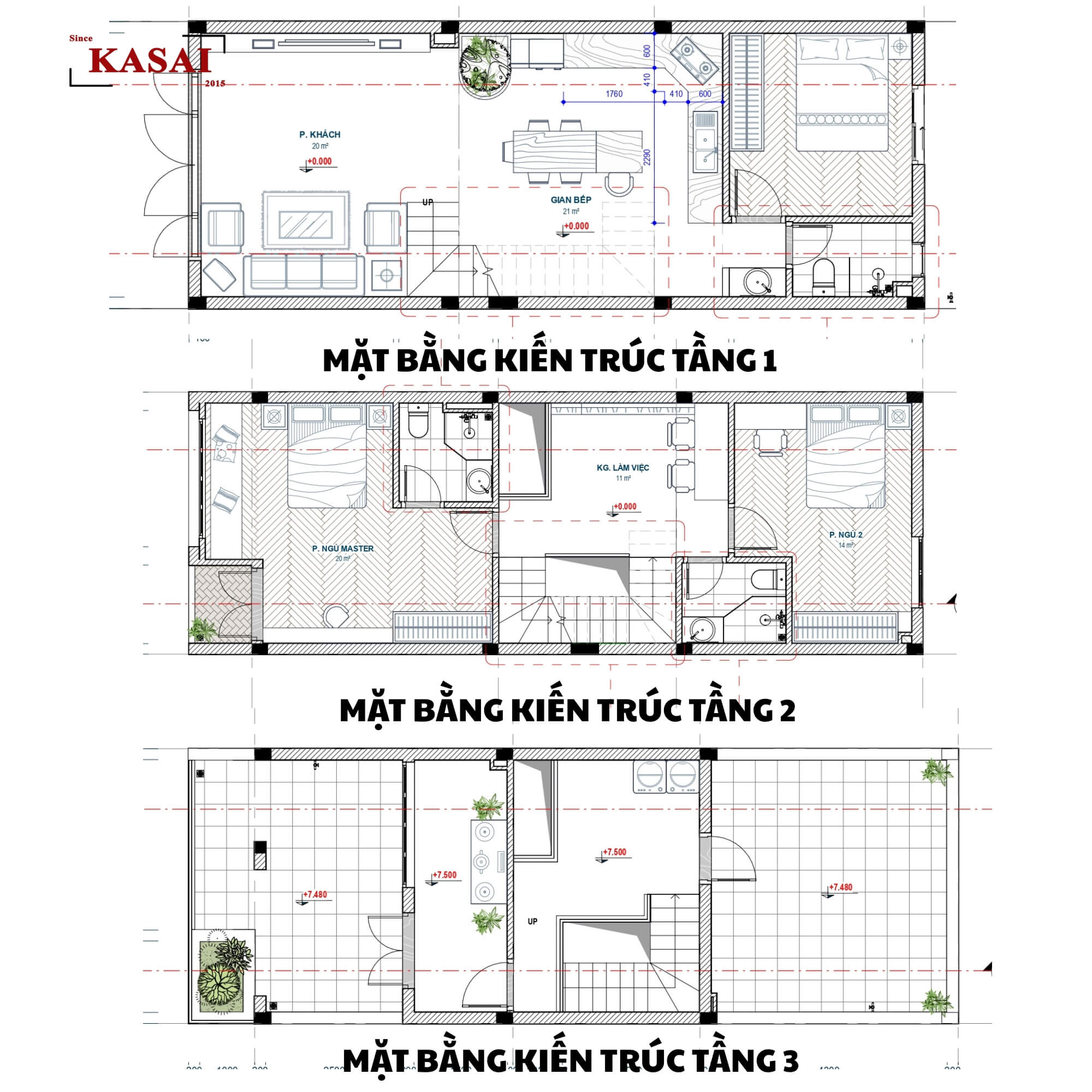 Nhà đẹp Đà Nẵng 3 tầng bản vẽ