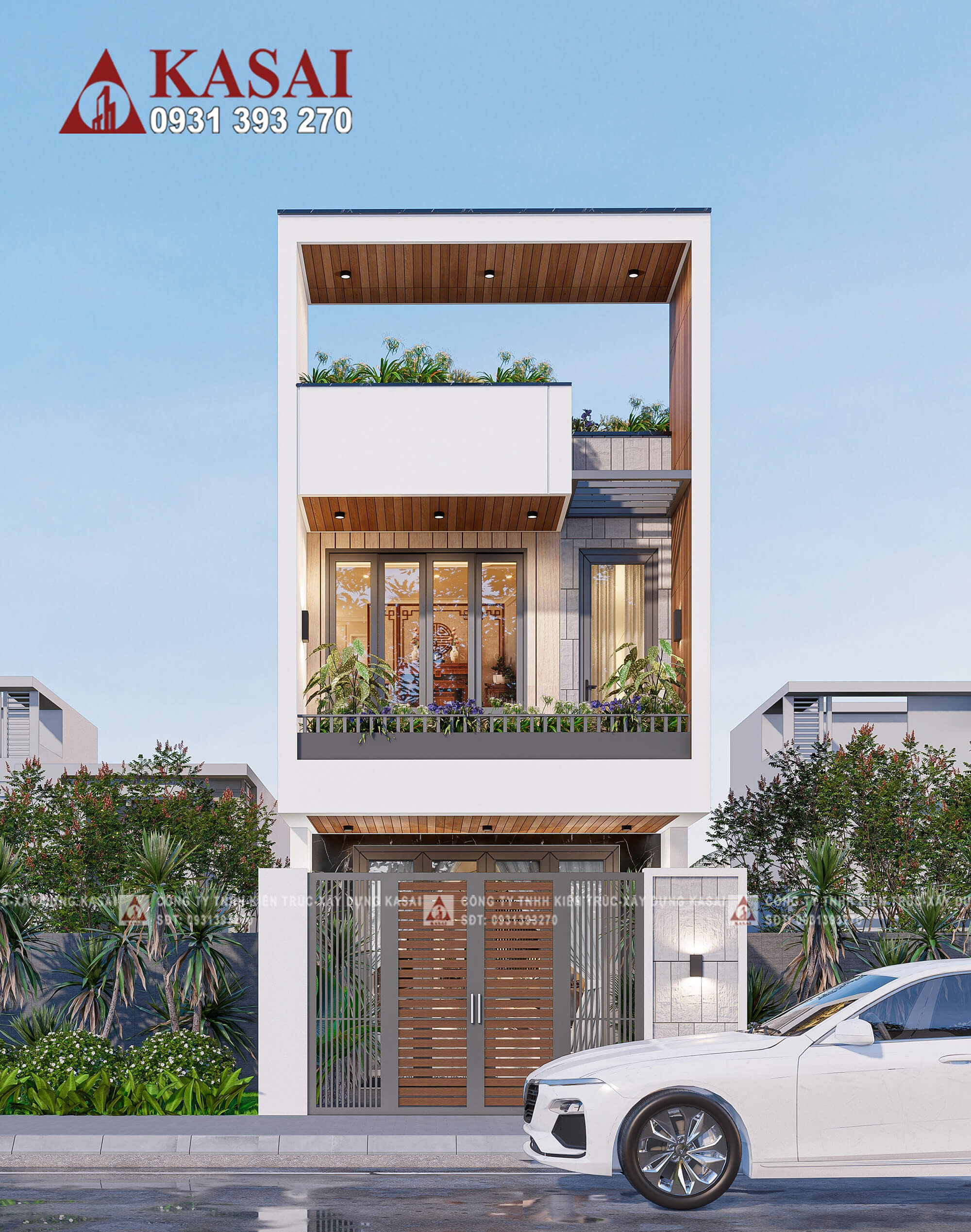 Nhà lệch tầng đẹp 5m tinh tế và sang trọng đầy hiện đại