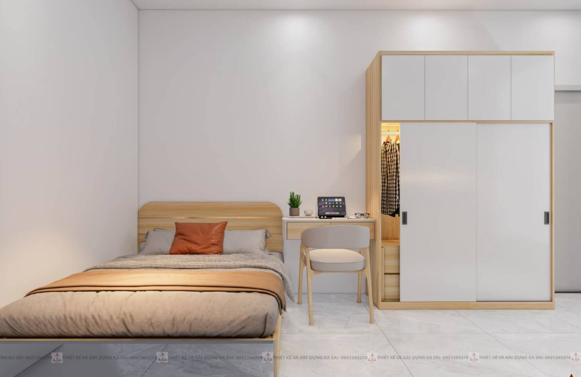 Phòng 3 thiết kế căn hộ cho thuê 5x20m