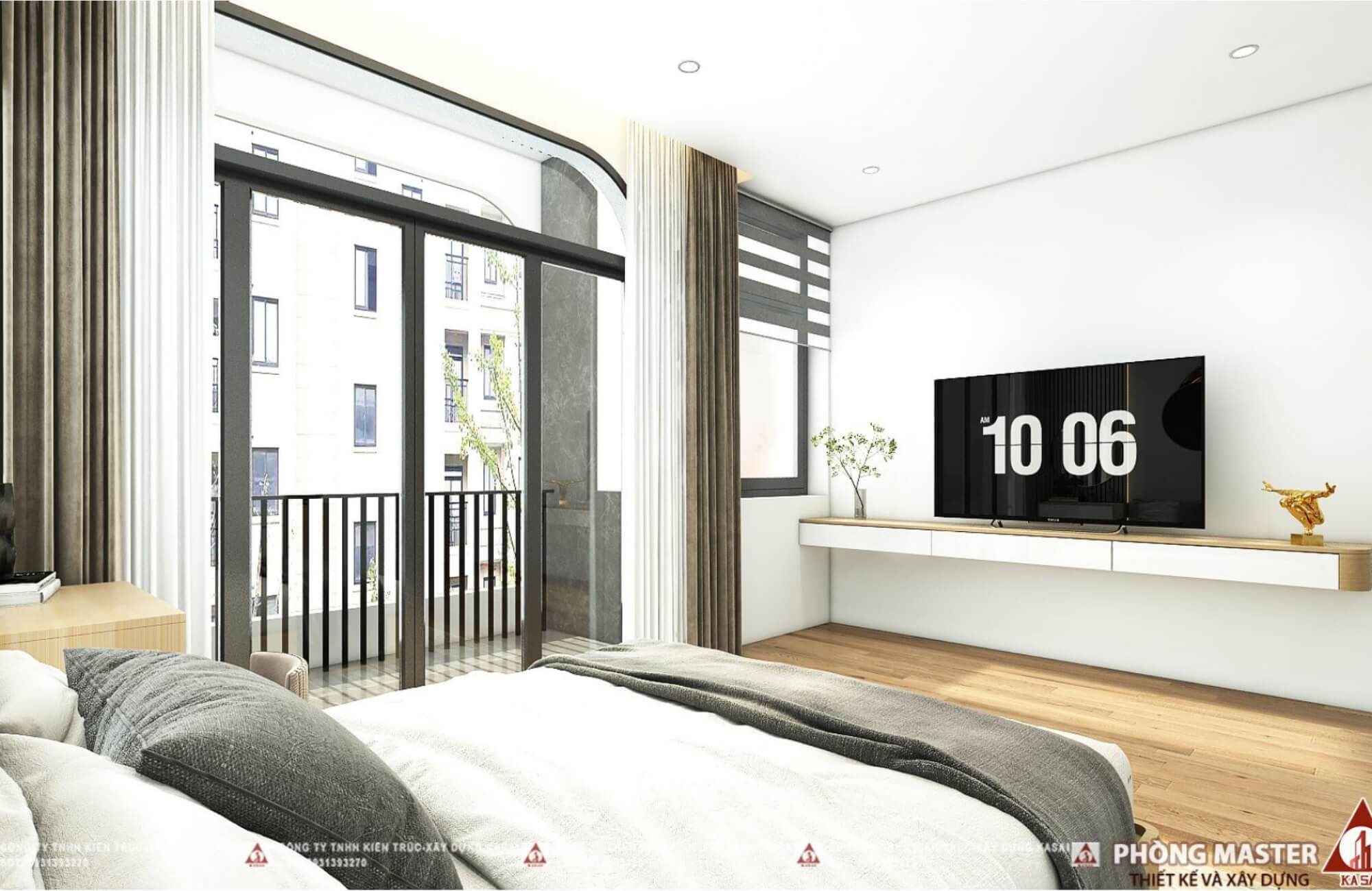 Phòng ngủ 1 thiết kế nhà phố 4x18m 4 tầng